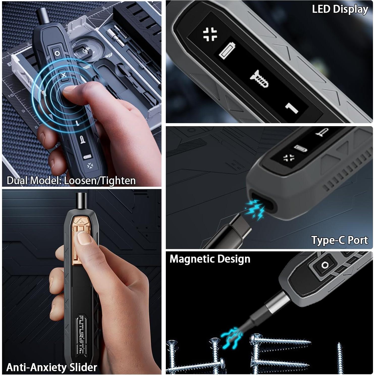 Juego de Destornillador Eléctrico ZNikoyidy 180 en 1 con 162 Puntas