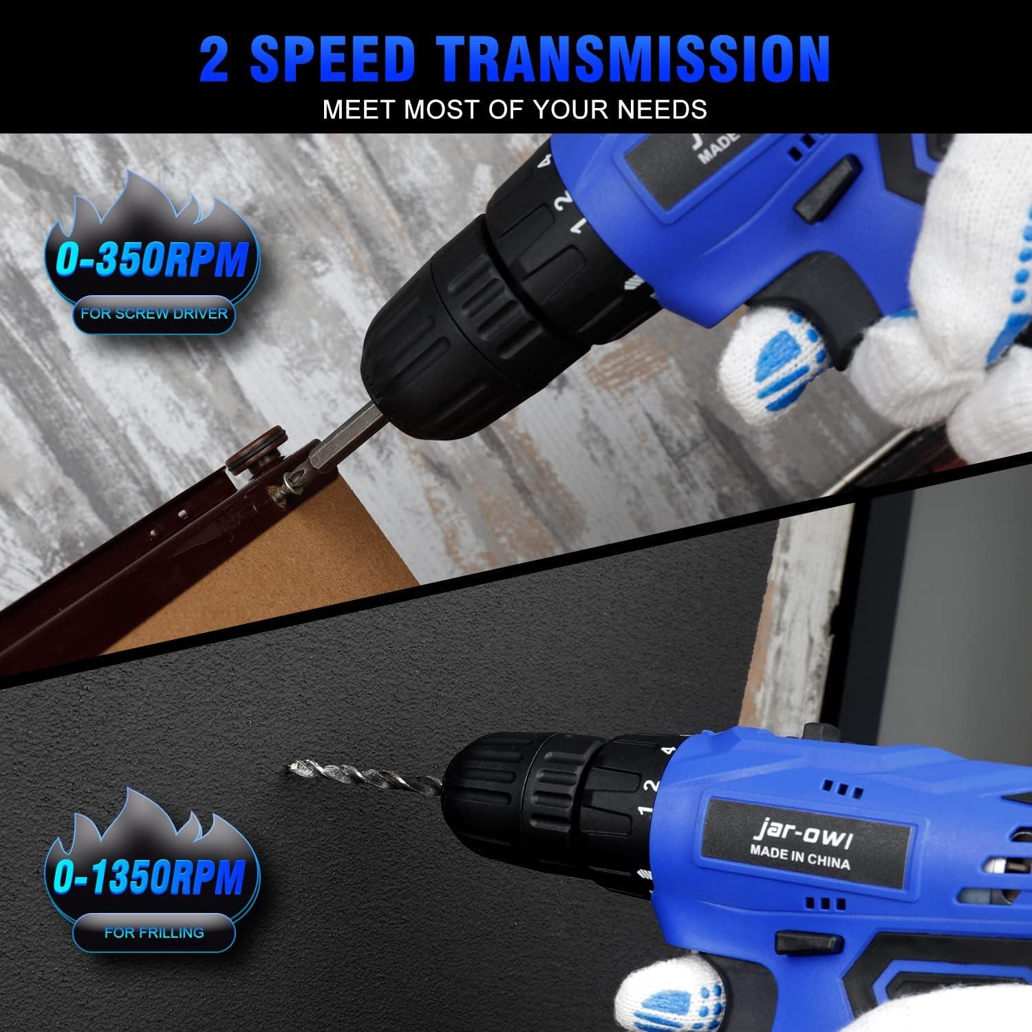 Taladro Inalámbrico Jar-Owl 21V 350 Nm Torque Vel. 0-1350 RPM