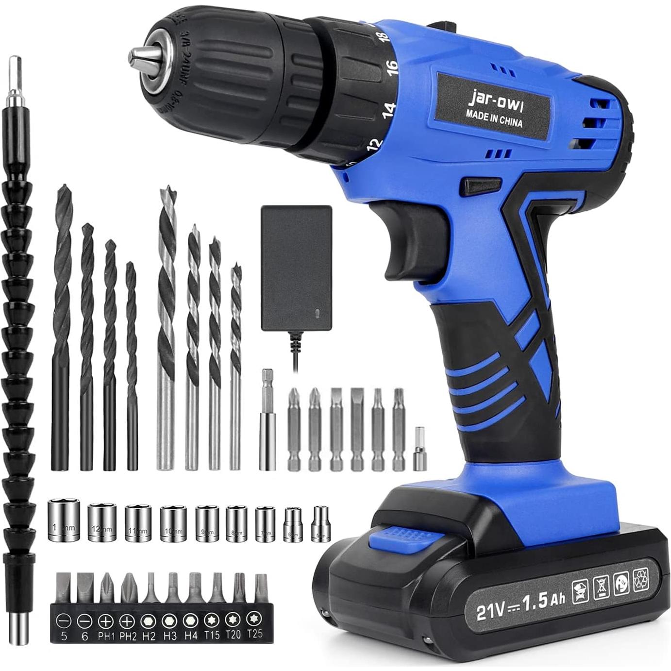 Taladro Inalámbrico Jar-Owl 21V 350 Nm Torque Vel. 0-1350 RPM