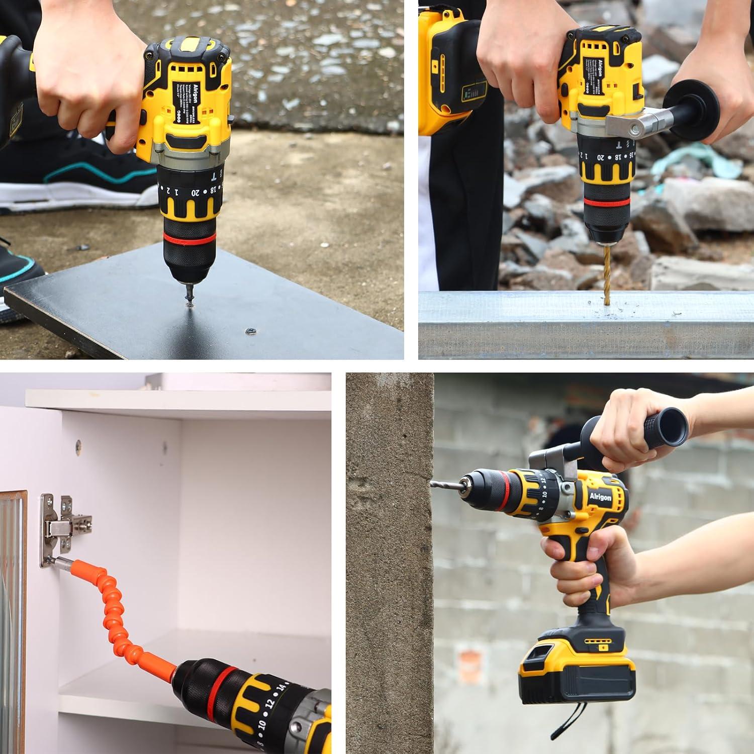 Taladro de Percusión Inalámbrico Alrigon 20V 3-en-1 33000 IPM