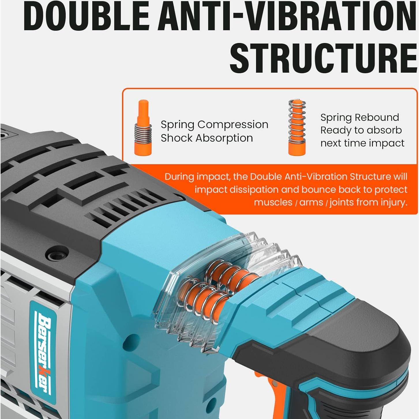 Martillo Demoledor Eléctrico Berserker 1700W SDS-Max 11.34kg
