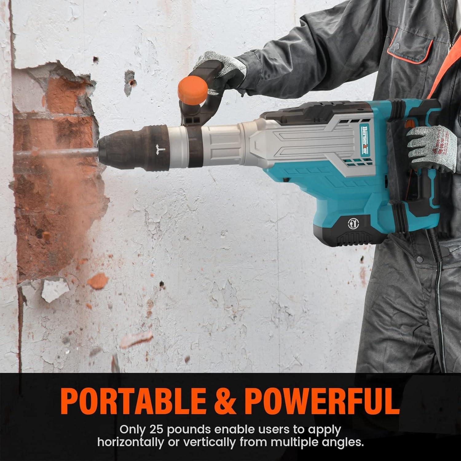 Martillo Demoledor Eléctrico Berserker 1700W SDS-Max 11.34kg