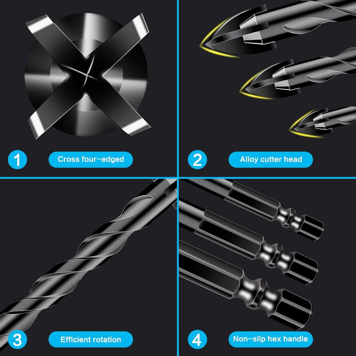 Juego de Brocas de Concreto DKIBBITH 10 Pcs Carburo