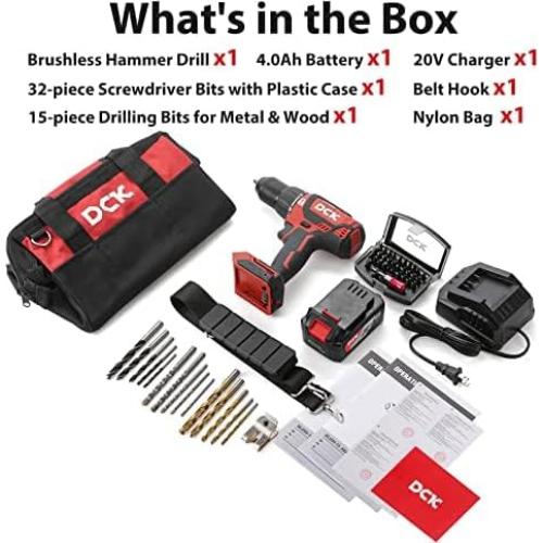 Taladro de Percusión Inalámbrico DCK 20V 600W 4.0Ah