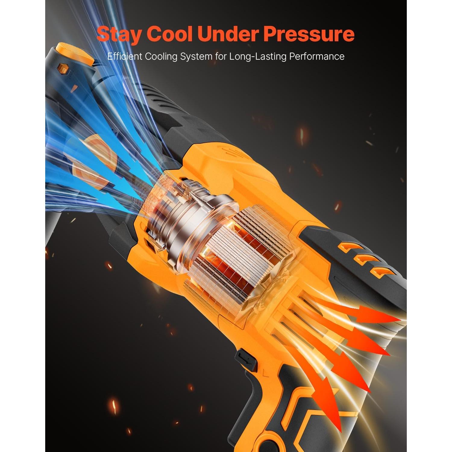 Taladro Rotomartillo VEVOR SDS-Plus 800W 2.54cm 8A