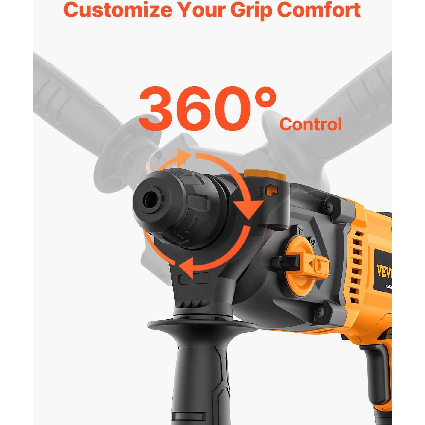 Taladro Rotomartillo VEVOR SDS-Plus 800W 2.54cm 8A