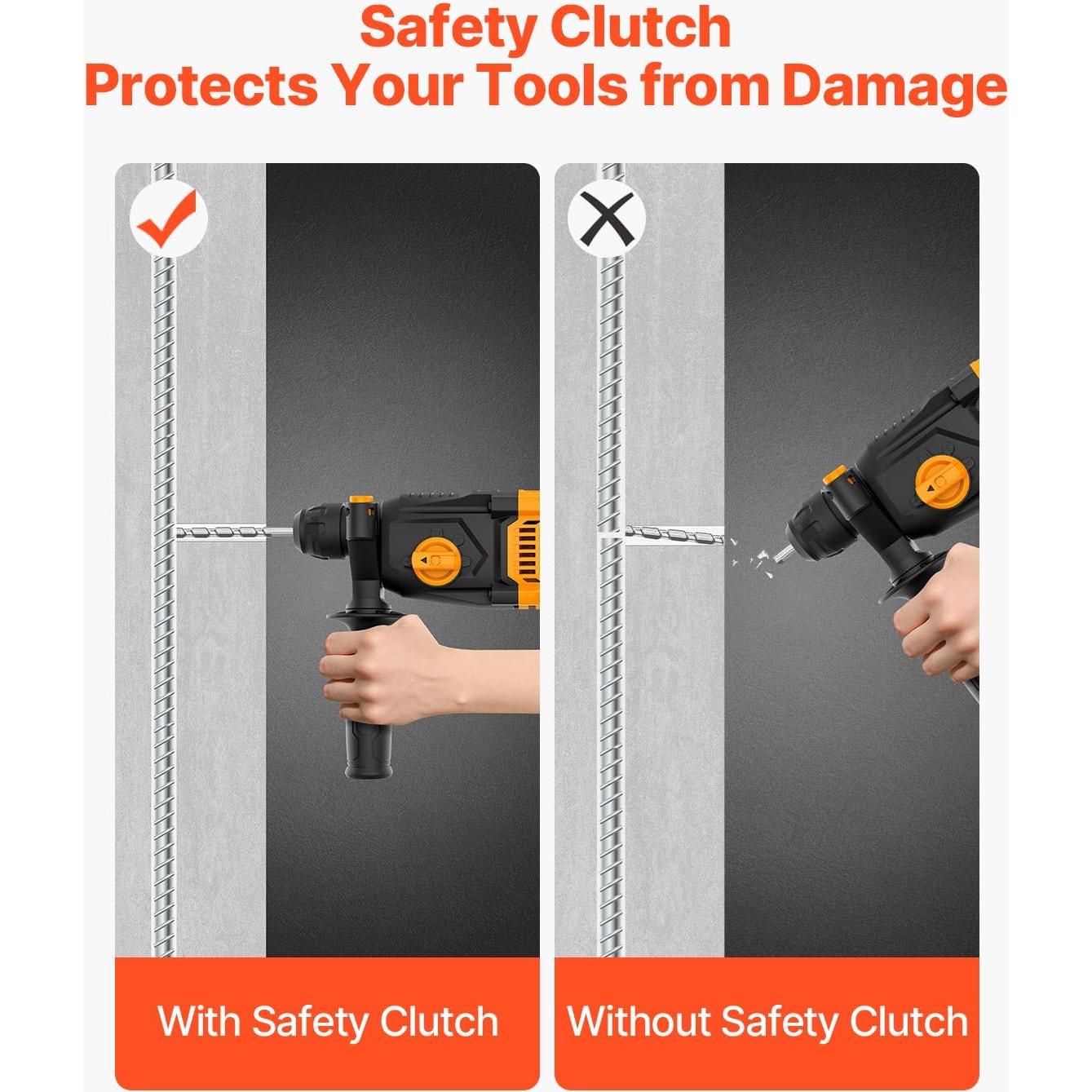 Taladro Rotomartillo VEVOR SDS-Plus 800W 2.54cm 8A