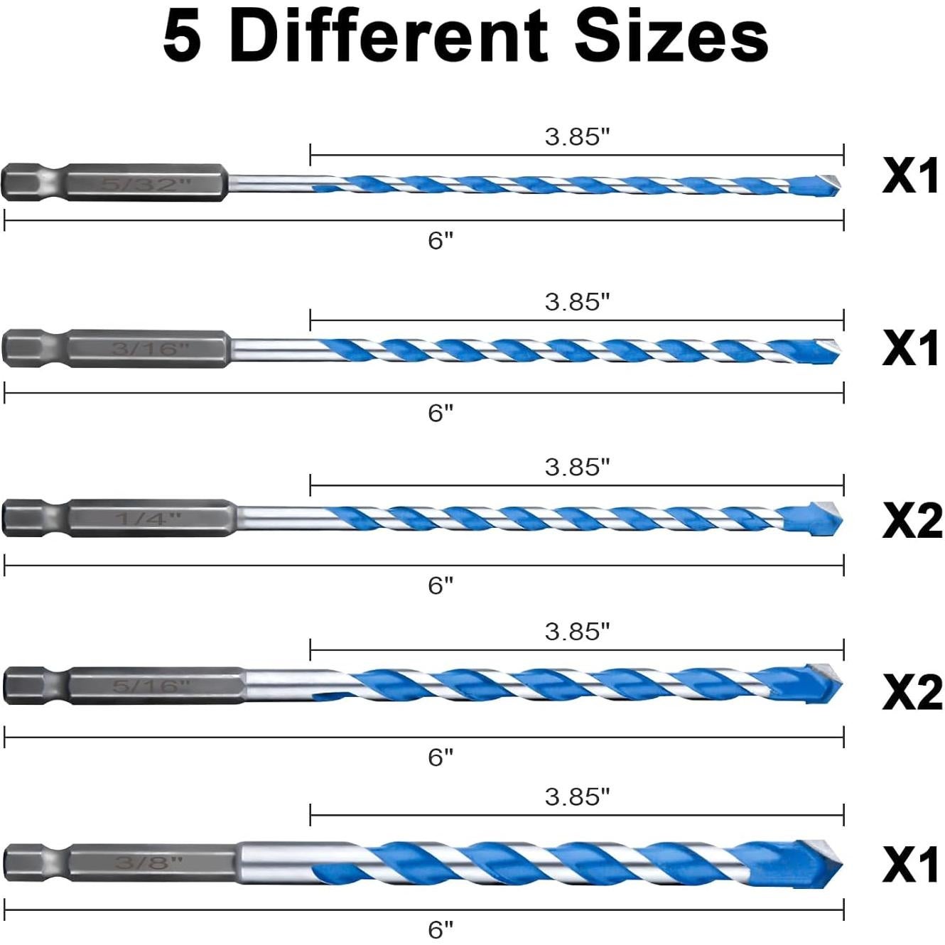 Juego de Brocas de Concreto UBESTHS 7 Pcs Hexagonal
