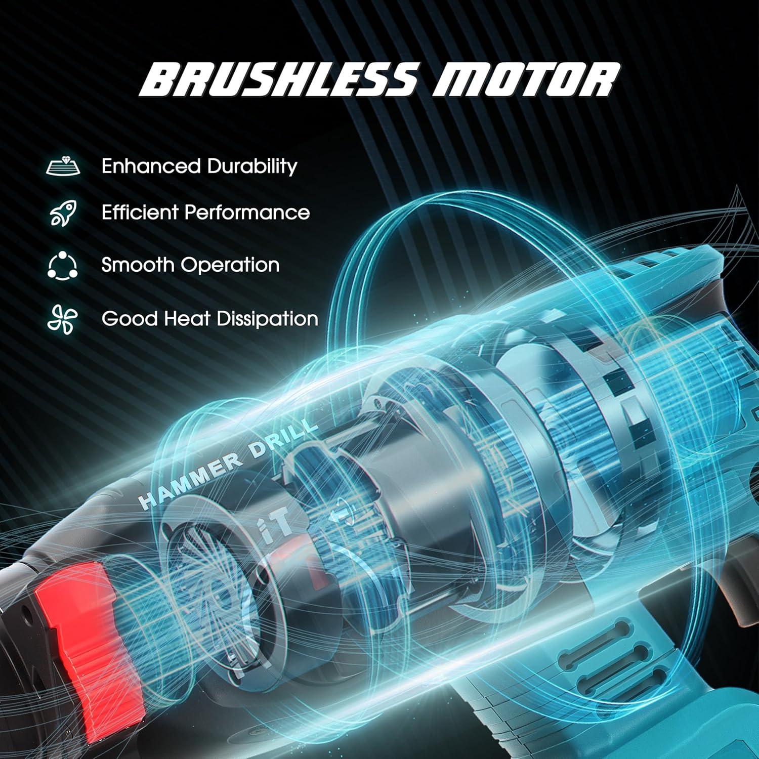 Taladro Martillo Inalámbrico Aoikoy DC-FBA 850W 18V SDS-Plus