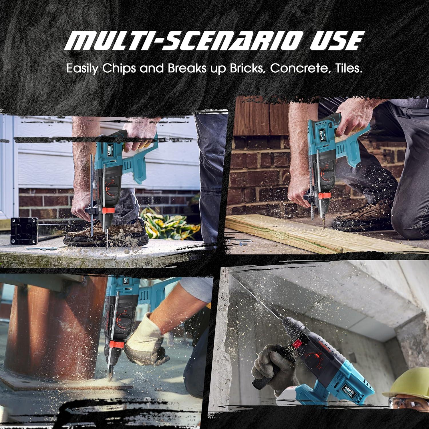 Taladro Martillo Inalámbrico Aoikoy DC-FBA 850W 18V SDS-Plus