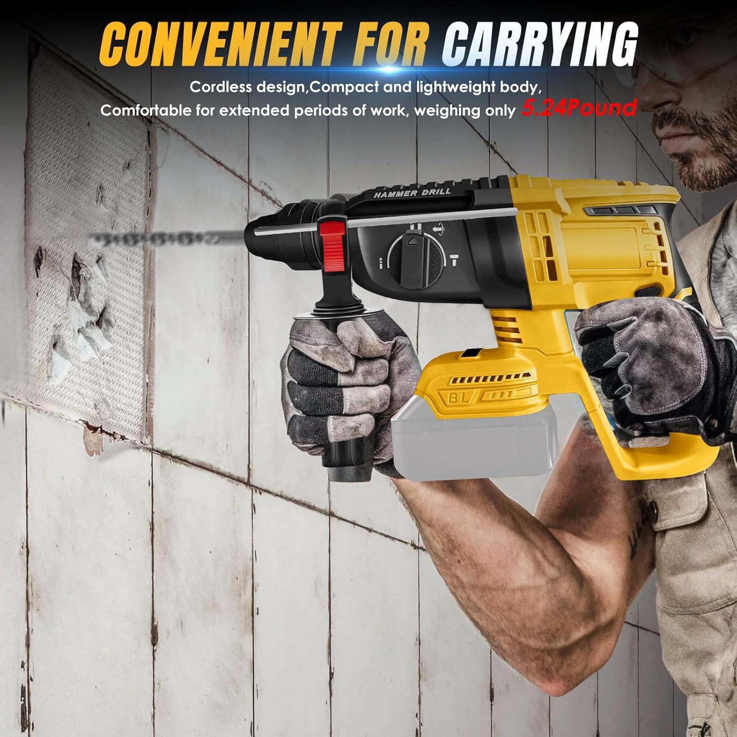 Taladro de Martillo Rotativo Inalámbrico LEZZYRUCK 20V 2.7J