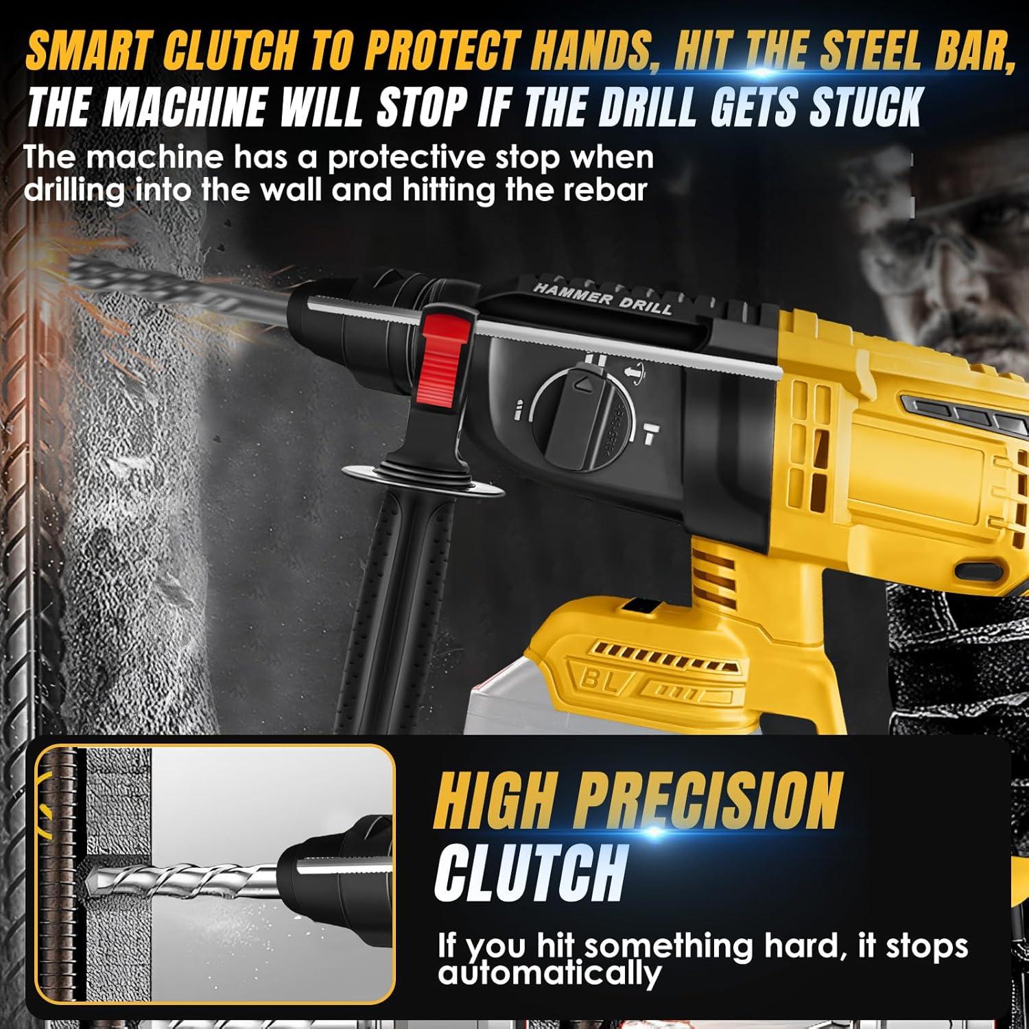 Taladro de Martillo Rotativo Inalámbrico LEZZYRUCK 20V 2.7J