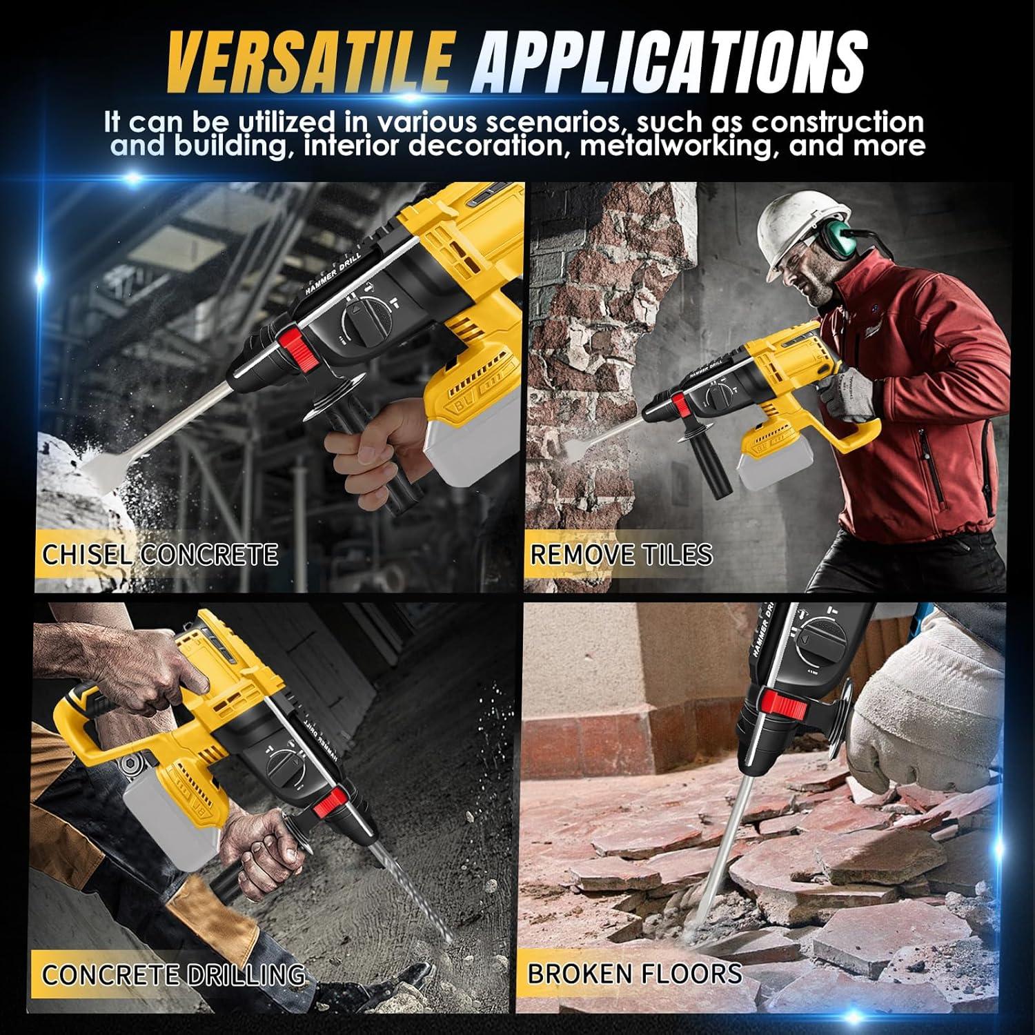 Taladro de Martillo Rotativo Inalámbrico LEZZYRUCK 20V 2.7J