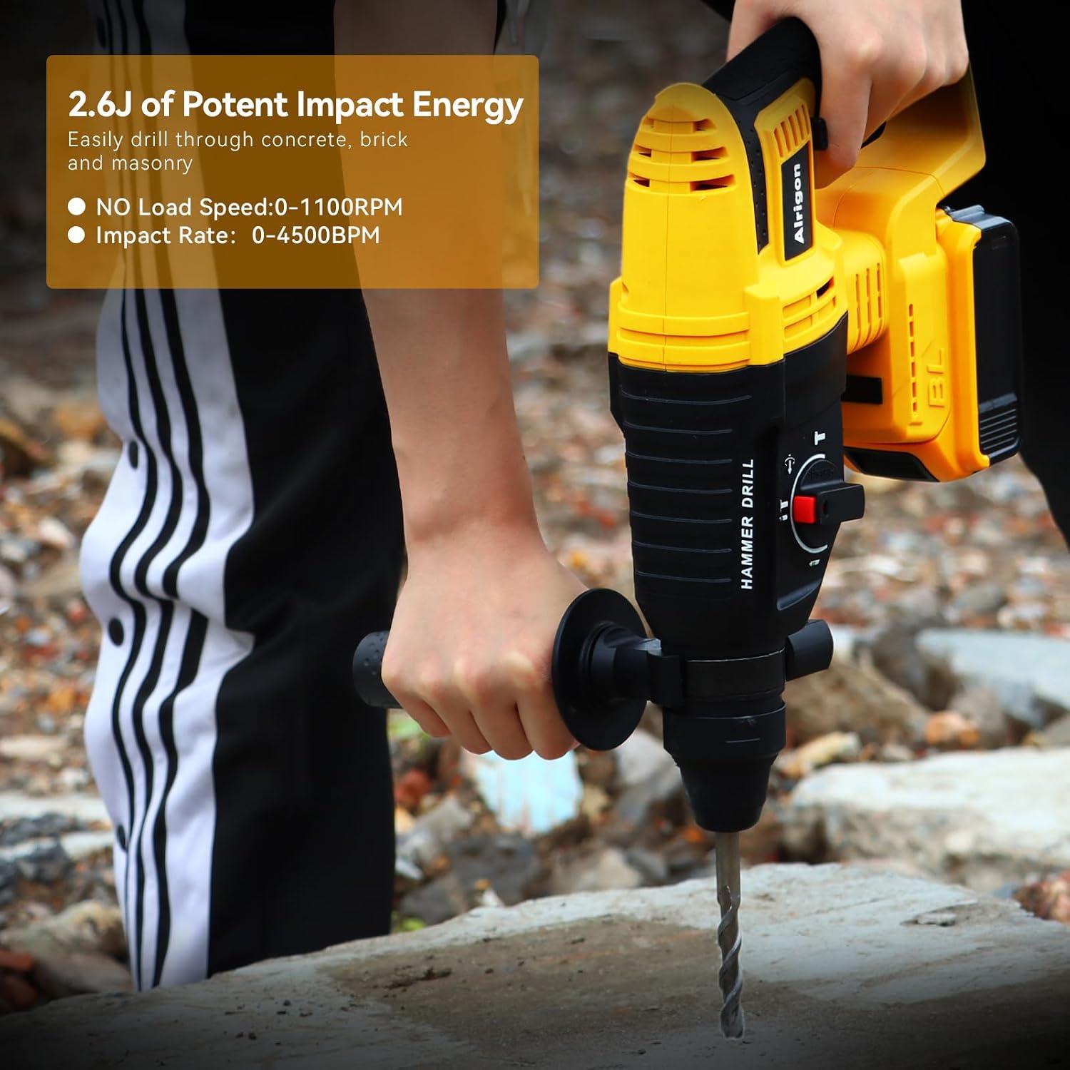 Martillo Perforador Inalámbrico Alrigon 20V SDS 2.6J