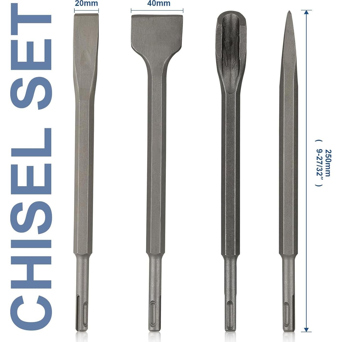 Juego de Brocas y Cinceles COMOWARE 17 Piezas para Martillo