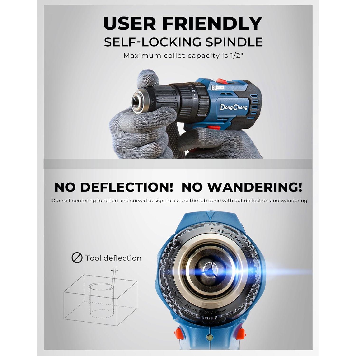 Taladro de Percusión Dong Cheng 20V Sin Escobillas 443 Nm