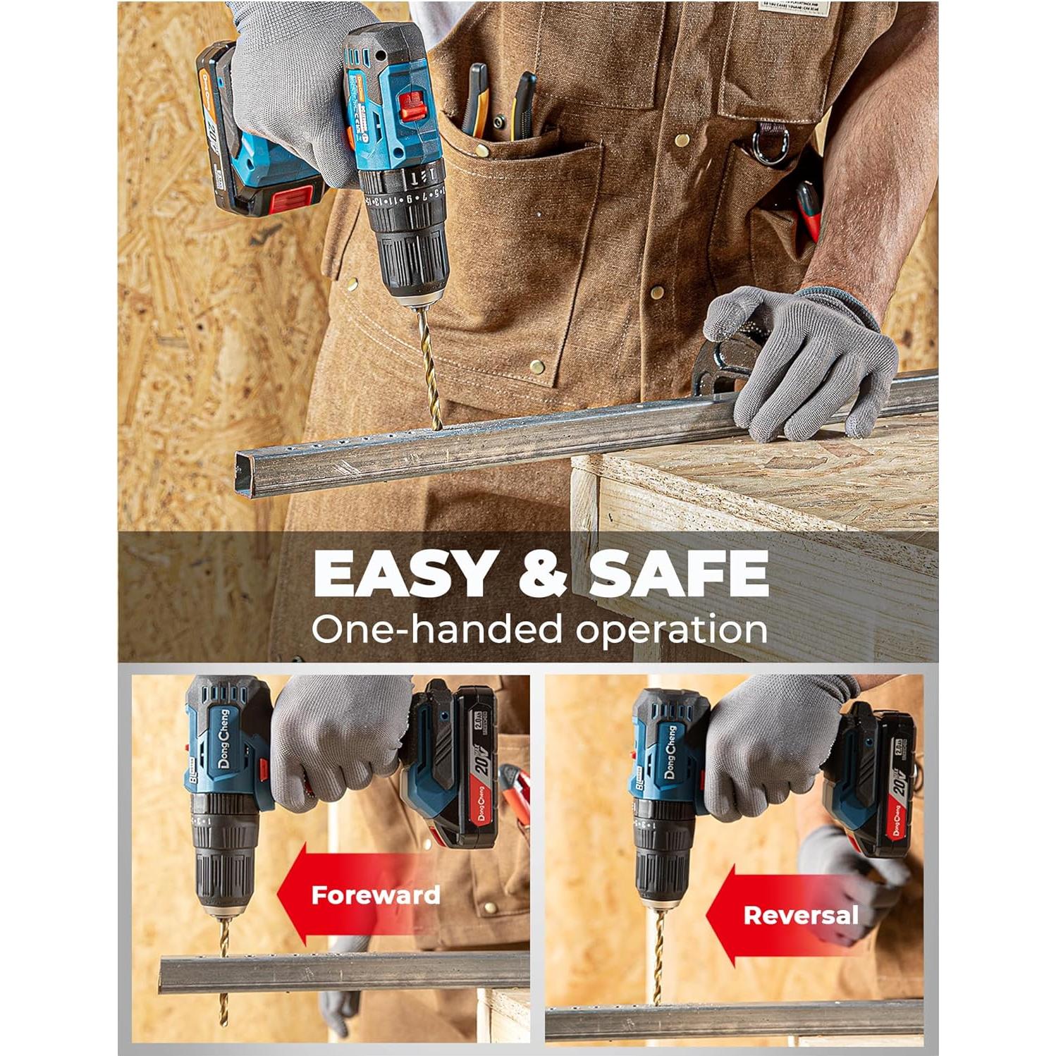 Taladro de Percusión Dong Cheng 20V Sin Escobillas 443 Nm