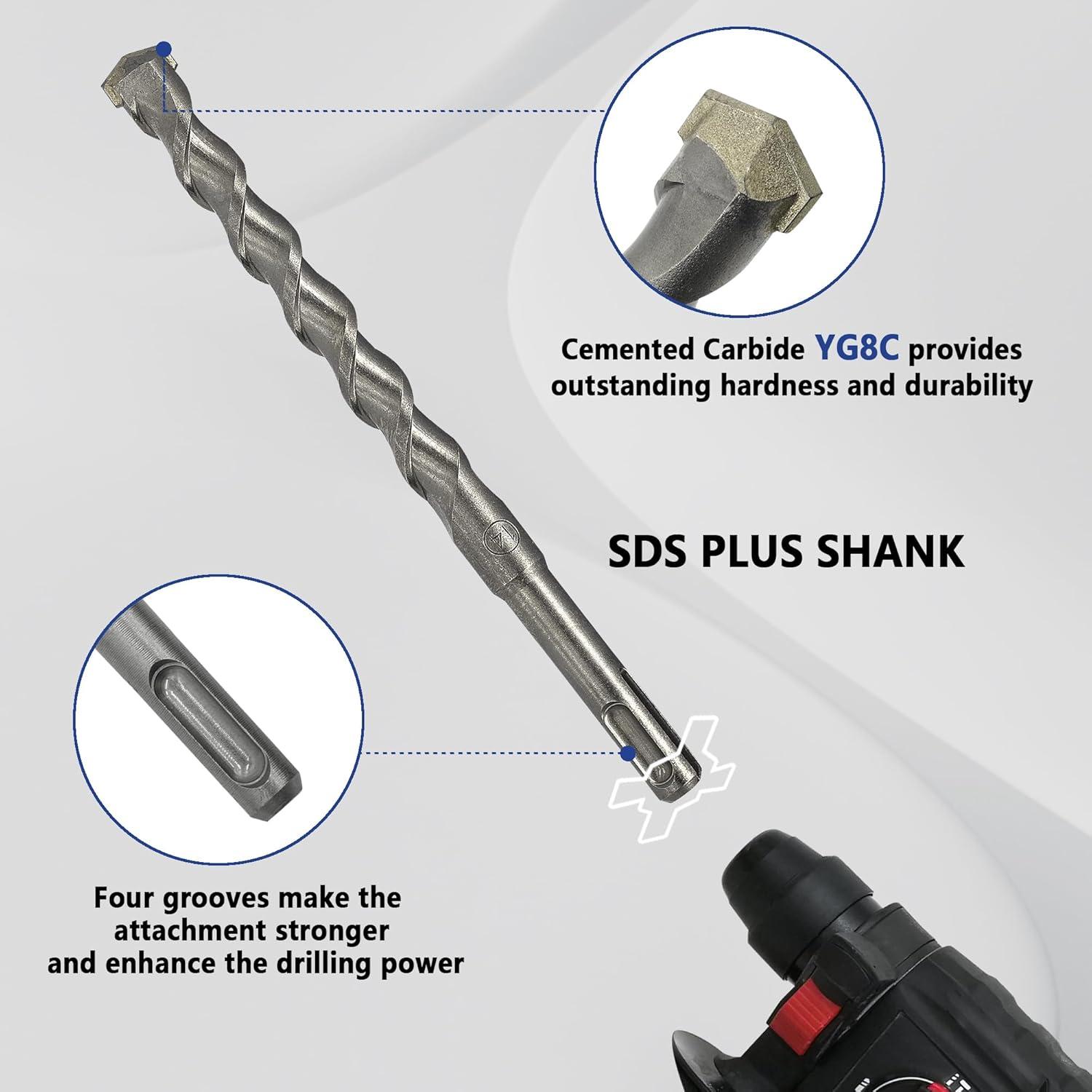 Juego de 17 Brocas y Cinceles GMTOOLS SDS Plus para Concreto