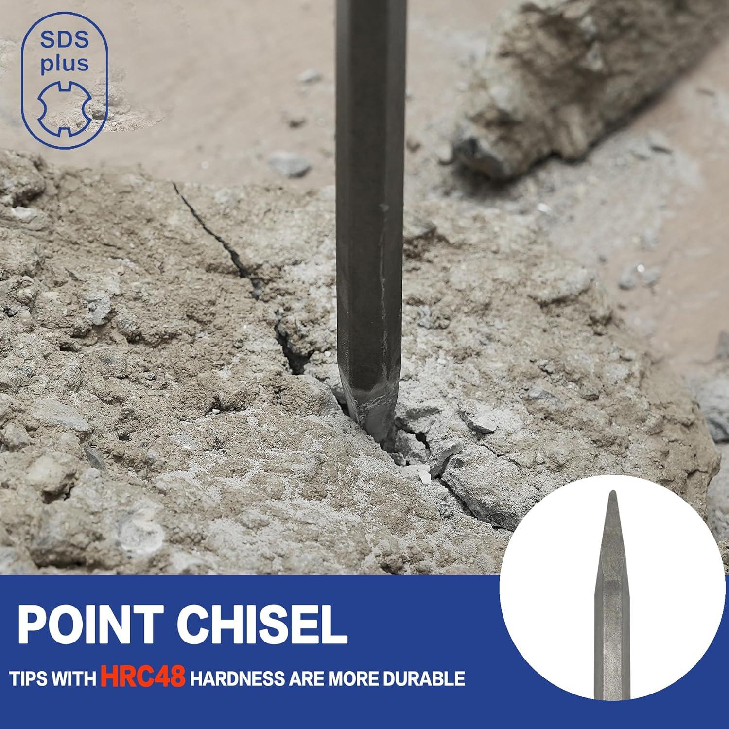 Juego de 17 Brocas y Cinceles GMTOOLS SDS Plus para Concreto