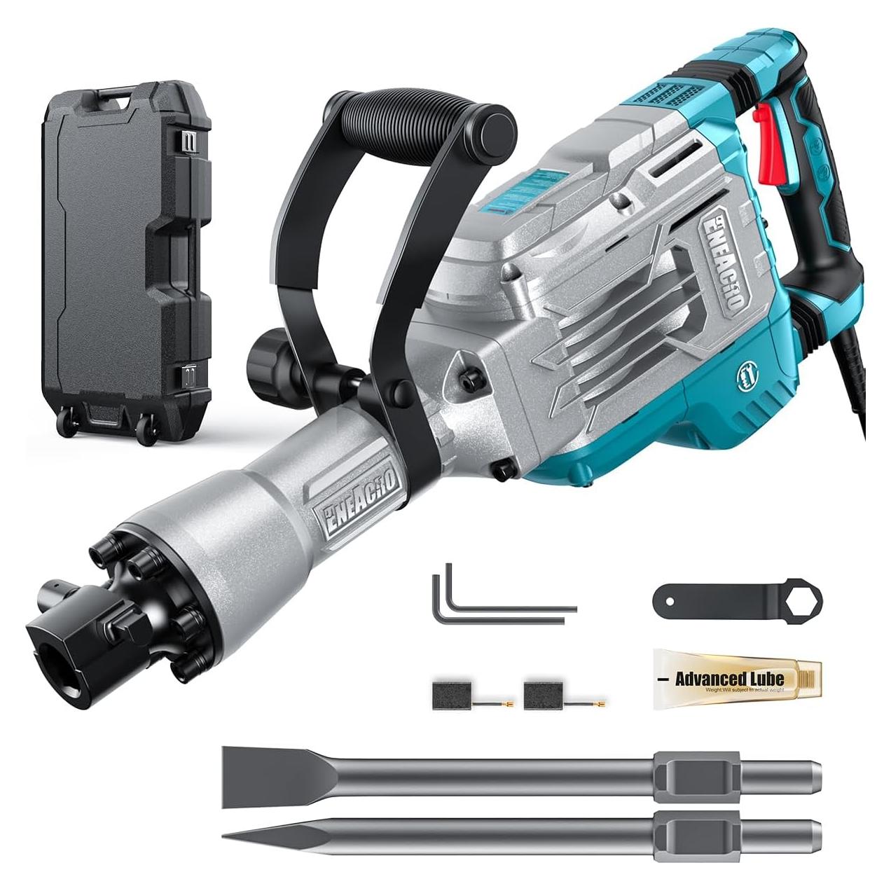 Martillo Demoledor ENEACRO 1700W SDS-Hex 65 Joules con Accesorios