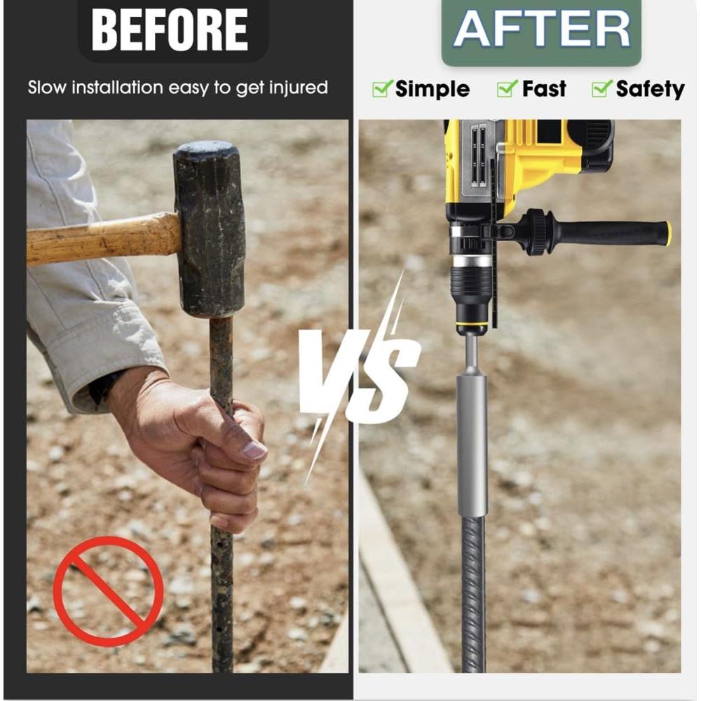 Conductor de Varilla de Tierra Mdkave SDS-Plus 172mm Duradero