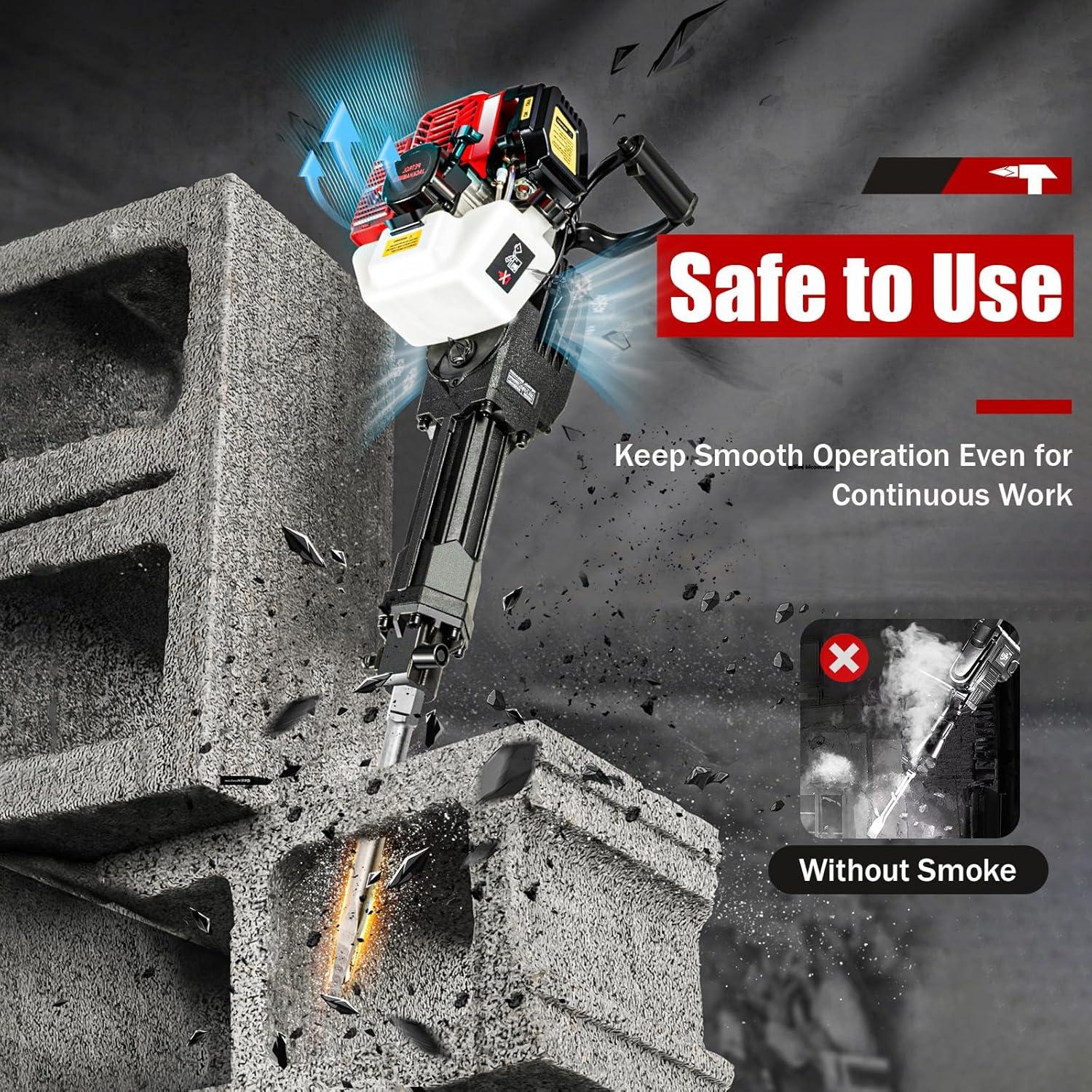 Martillo Demoledor ADXKIM 52CC 1900W para Concreto