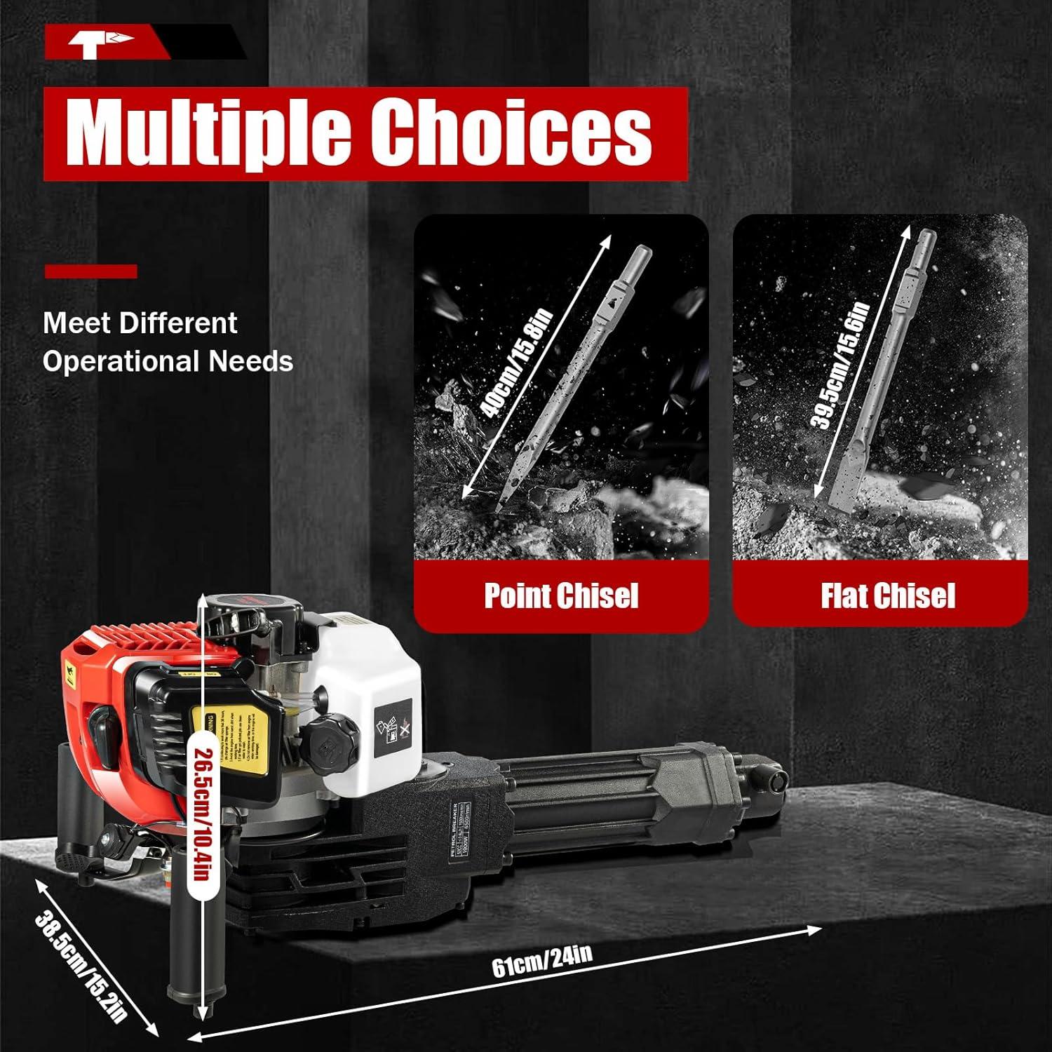 Martillo Demoledor ADXKIM 52CC 1900W para Concreto