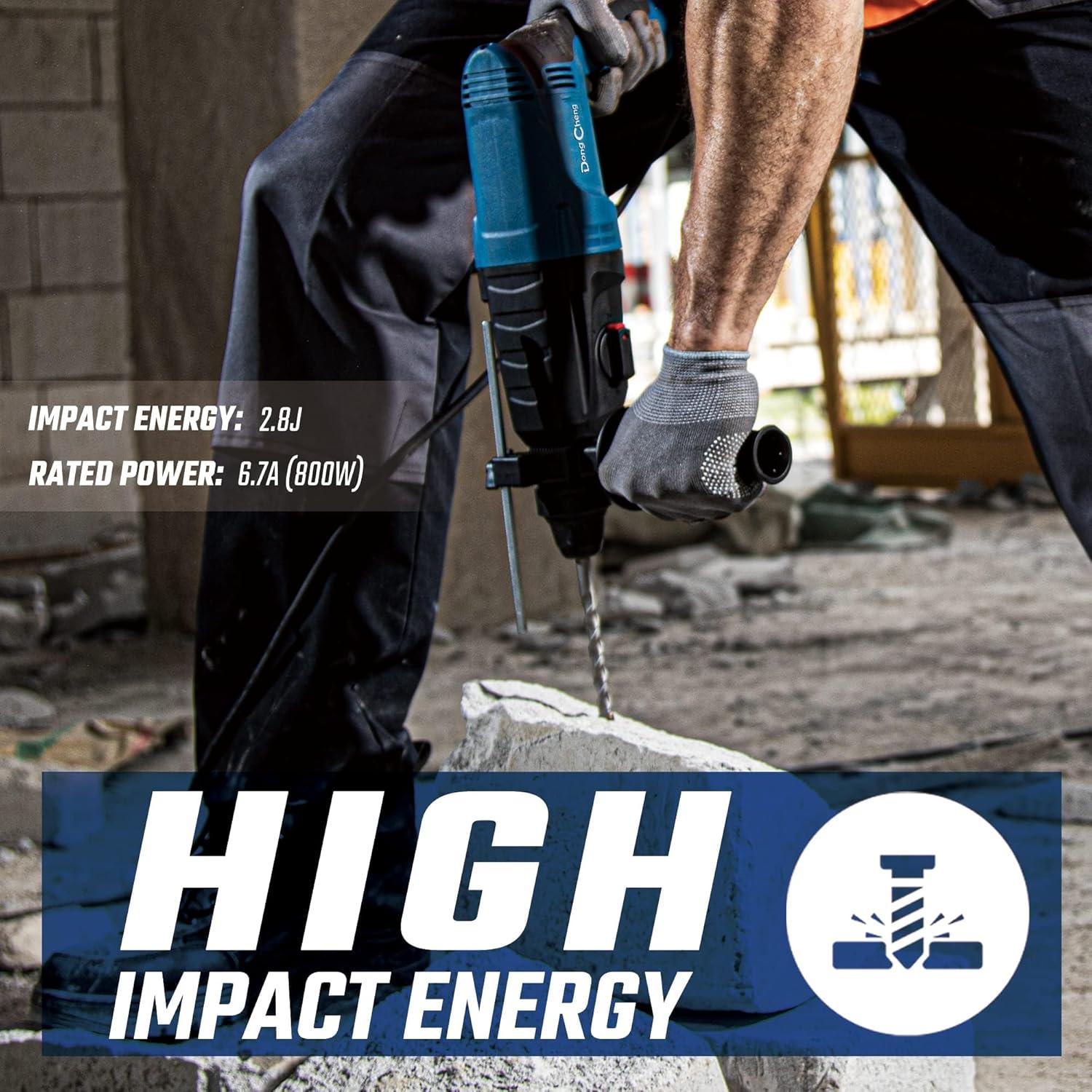 Taladro Rotatorio DongCheng 6.7A SDS-Plus 1200 RPM 3.26 kg