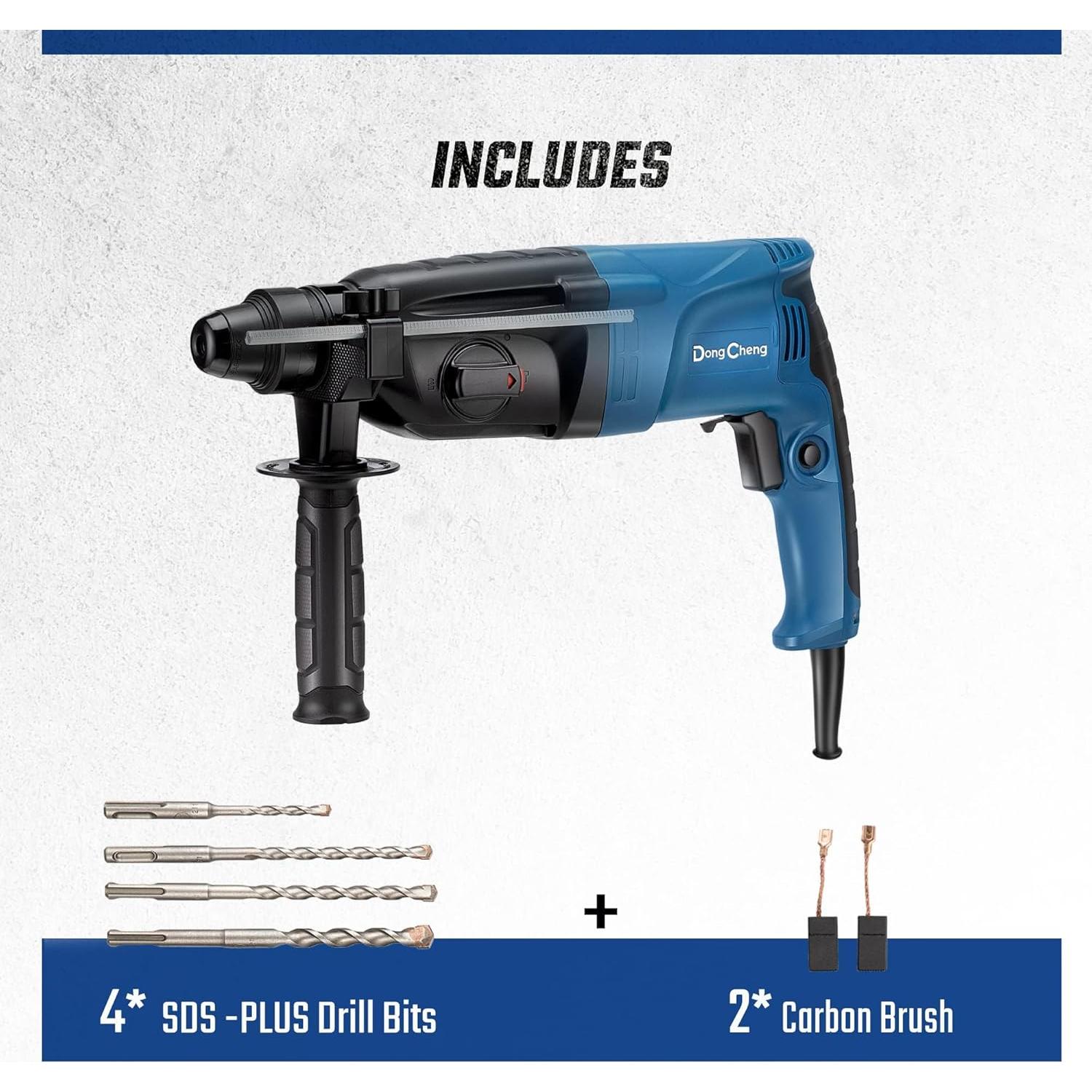 Taladro Rotatorio DongCheng 6.7A SDS-Plus 1200 RPM 3.26 kg