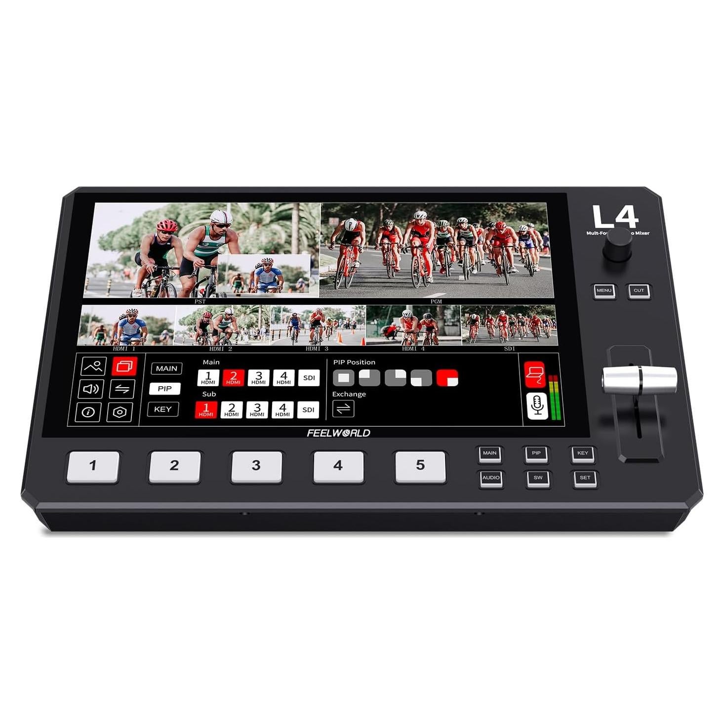 Conmutador de Video FEELWORLD L4 10.1" Pantalla Táctil 5 Entradas