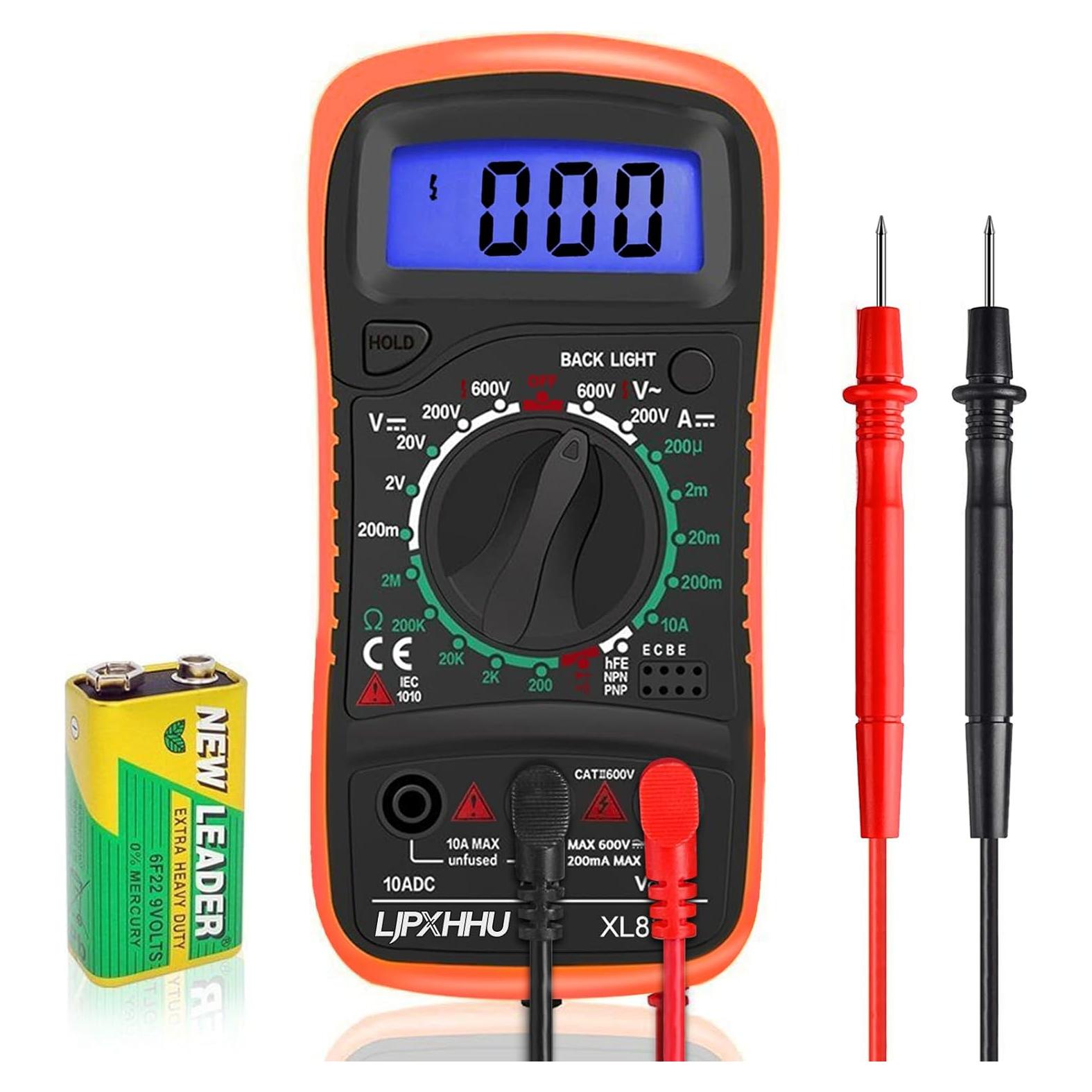 Multímetro Digital LJPXHHU 2000 Cuentas AC/DC Resistencia
