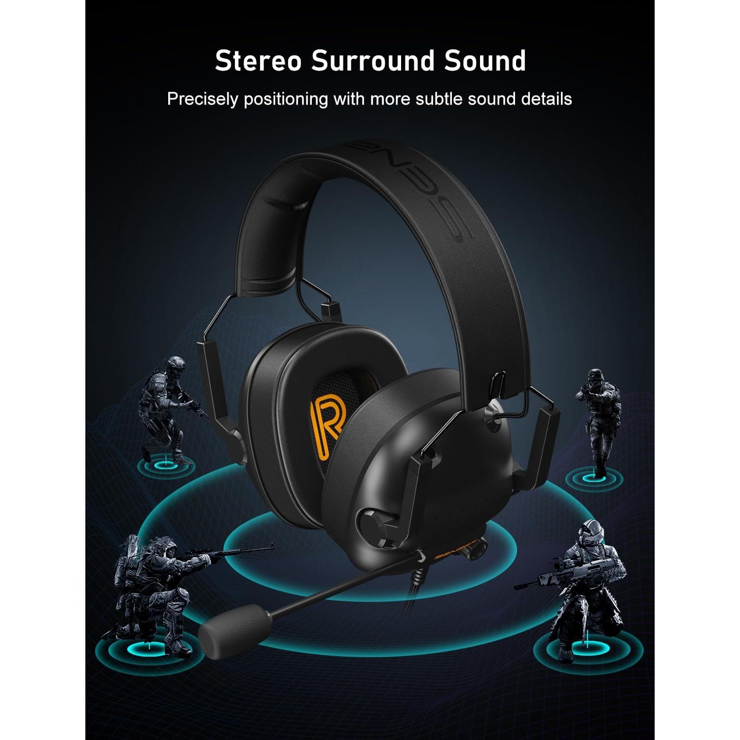 Auriculares Gaming SENZER SG500 con Sonido Surround - Negro