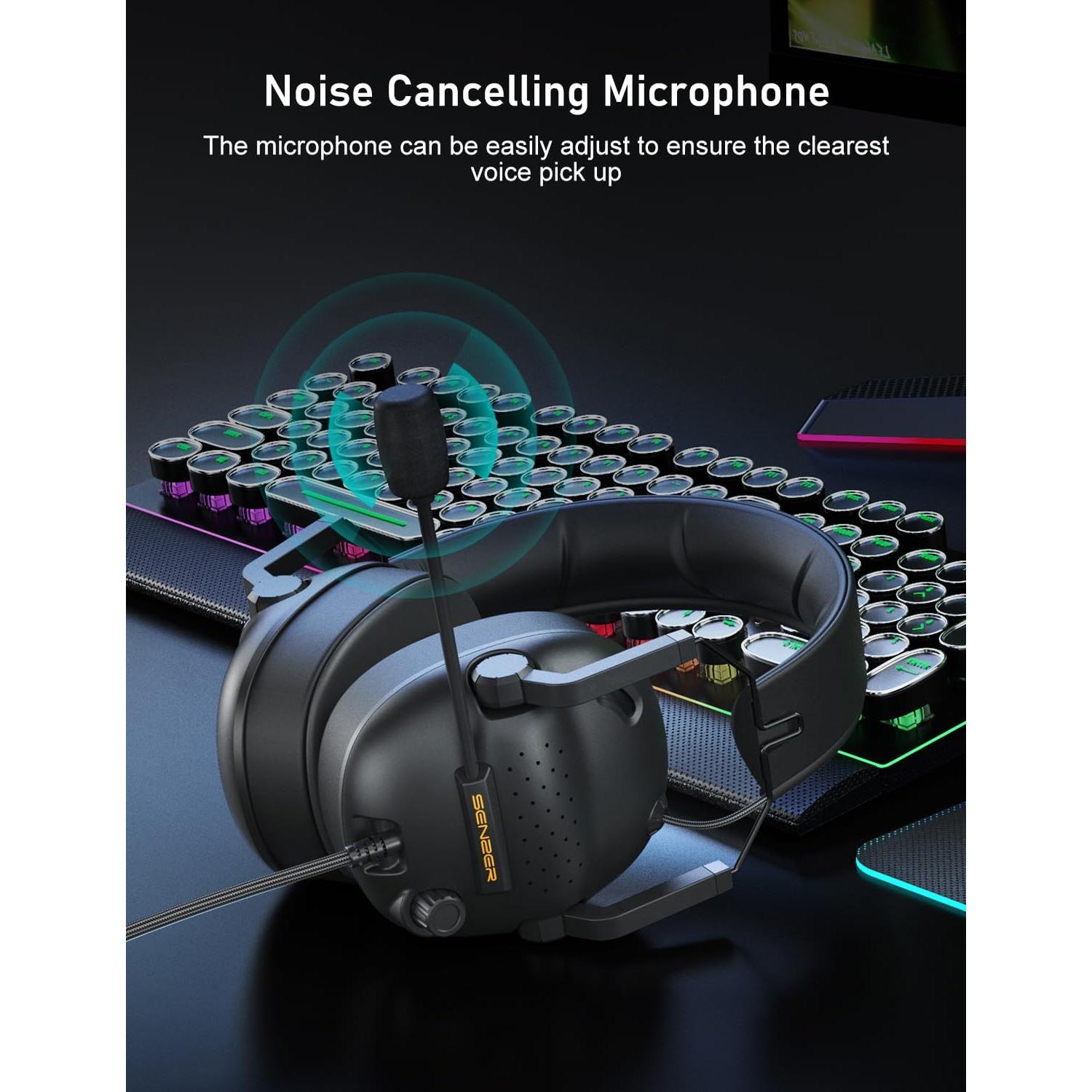 Auriculares Gaming SENZER SG500 con Sonido Surround - Negro