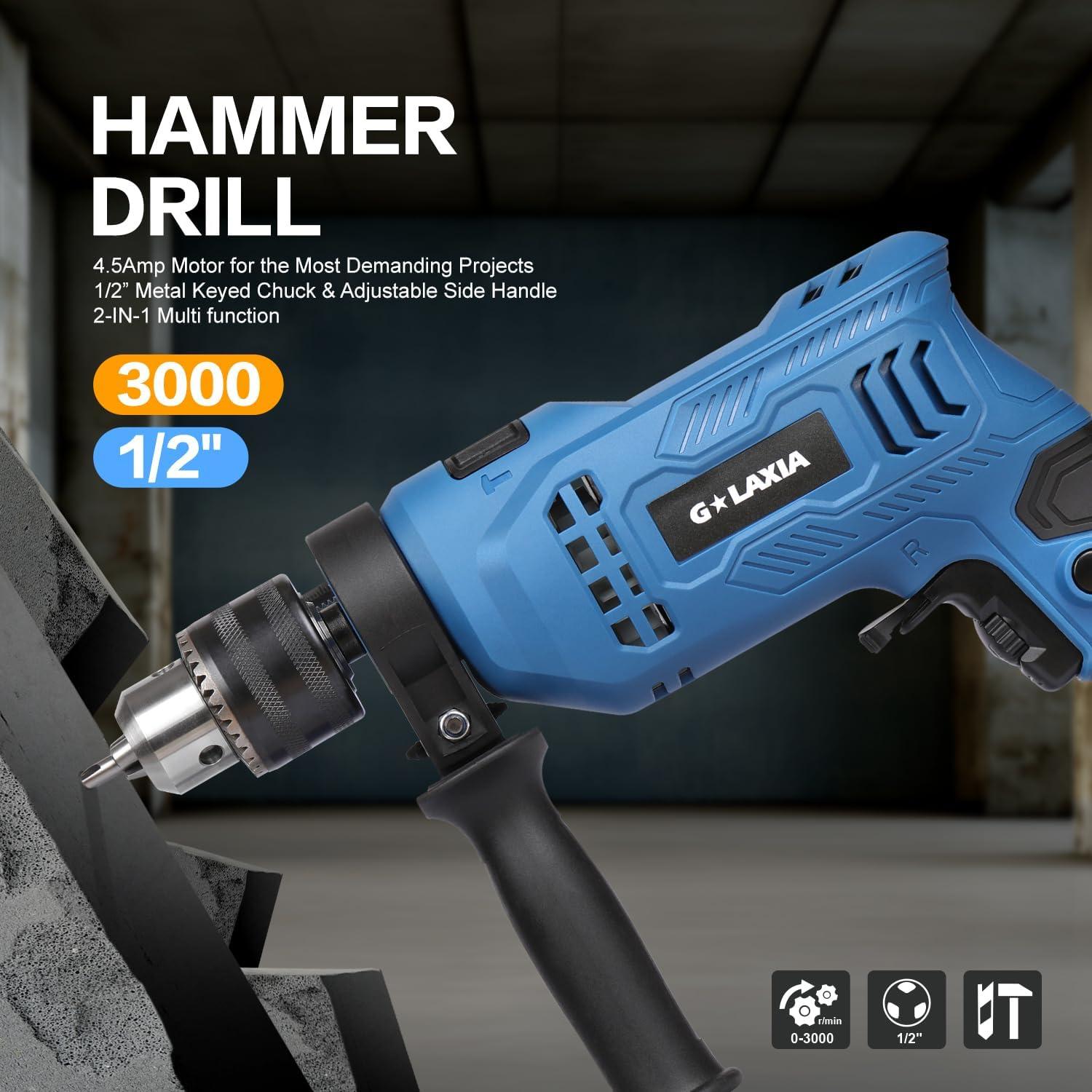 Martillo Perforador G LAXIA 4.5A 105pcs Accesorios 3000RPM