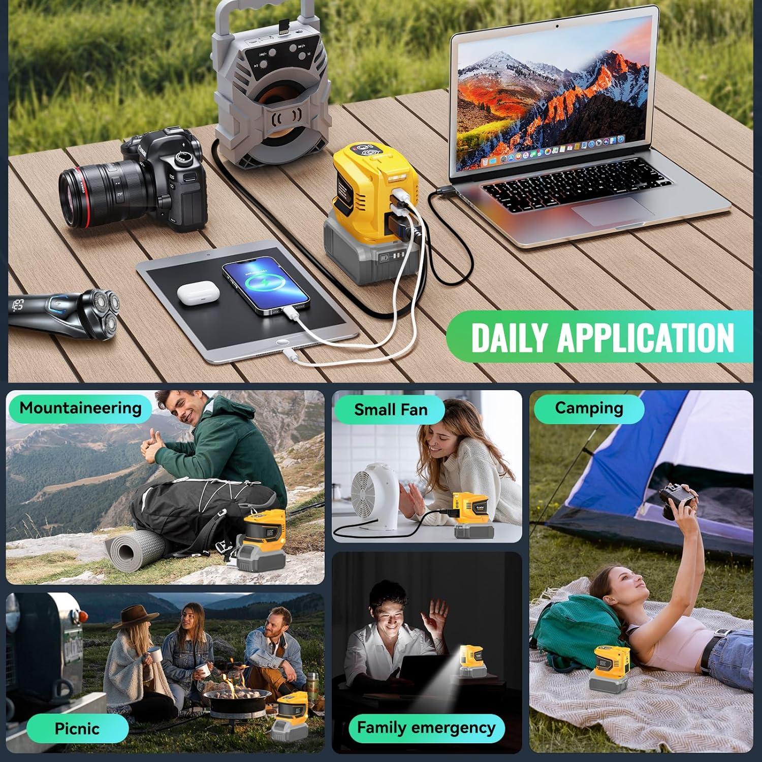 Inversor de Potencia 200W Ecarke para Batería DeWALT 20V