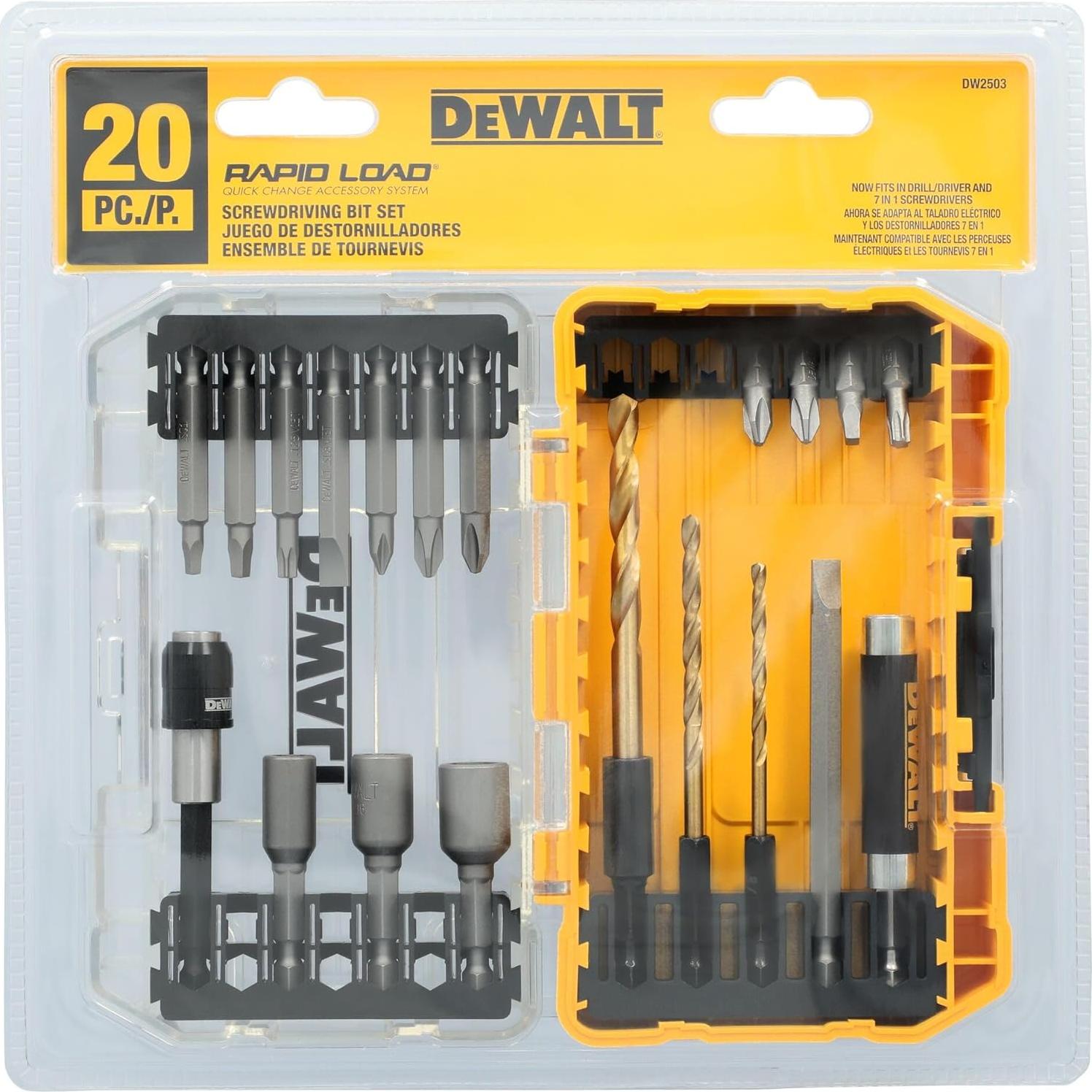 Juego de Puntas DEWALT DW2503 Carga Rápida 20 Piezas