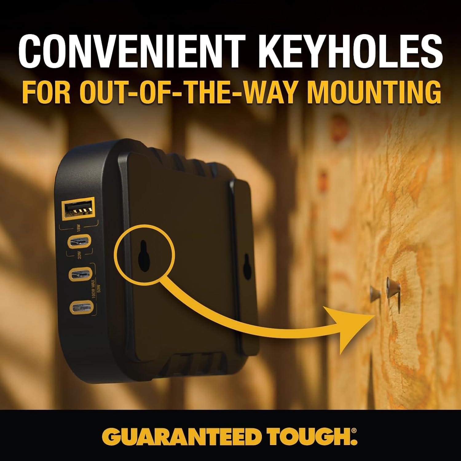 Cargador DEWALT USB C 4 Puertos 100W Carga Rápida