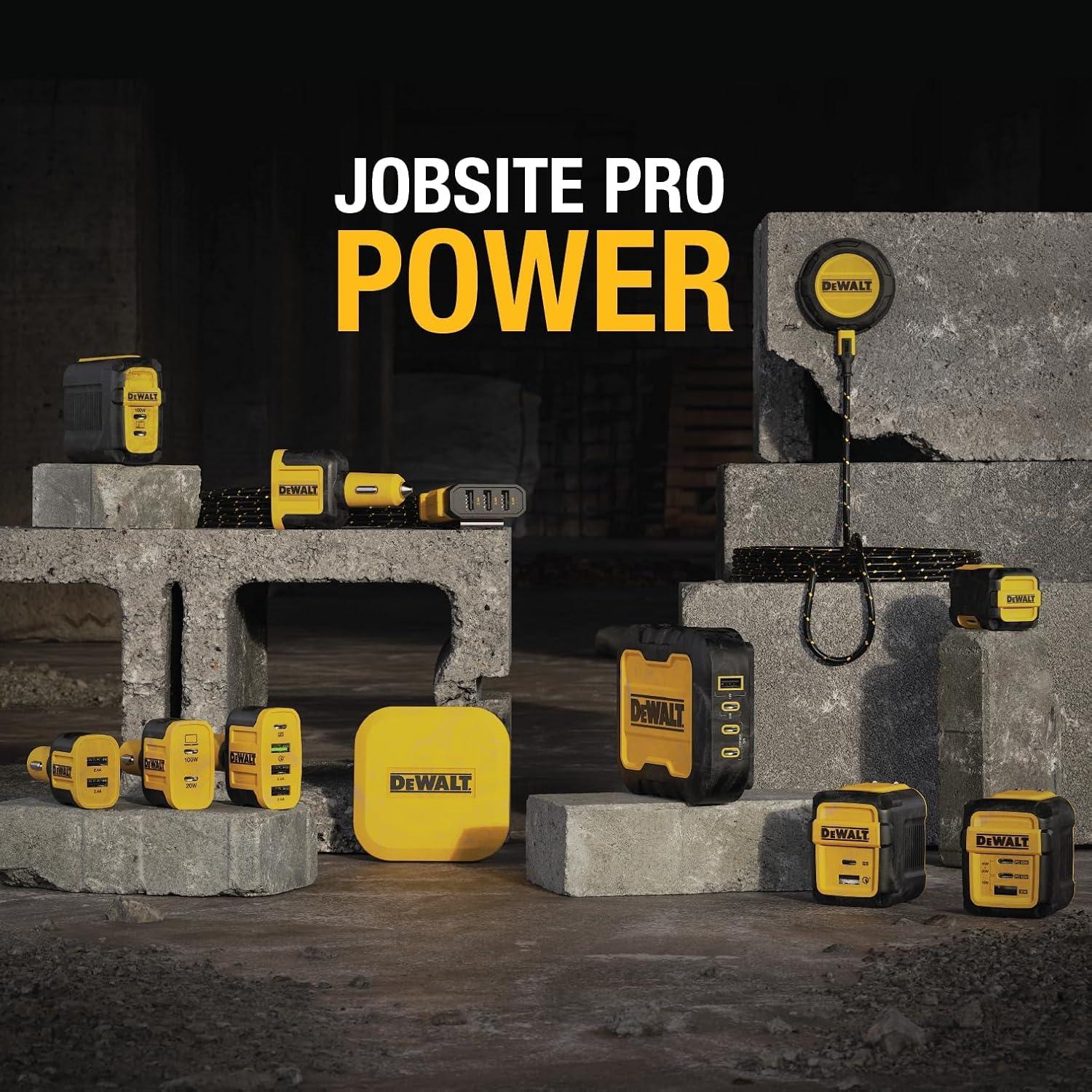 Cargador DEWALT USB C 4 Puertos 100W Carga Rápida