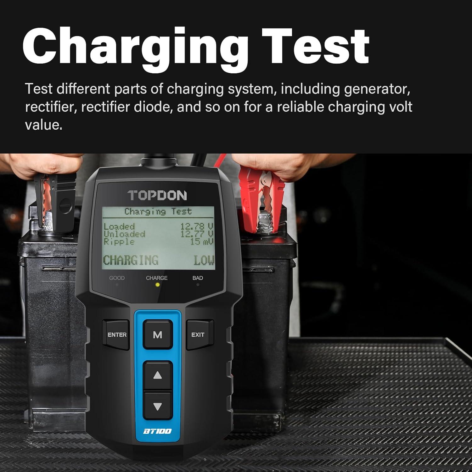 Probador de Batería TOPDON BT100 12V para Autos y Barcos