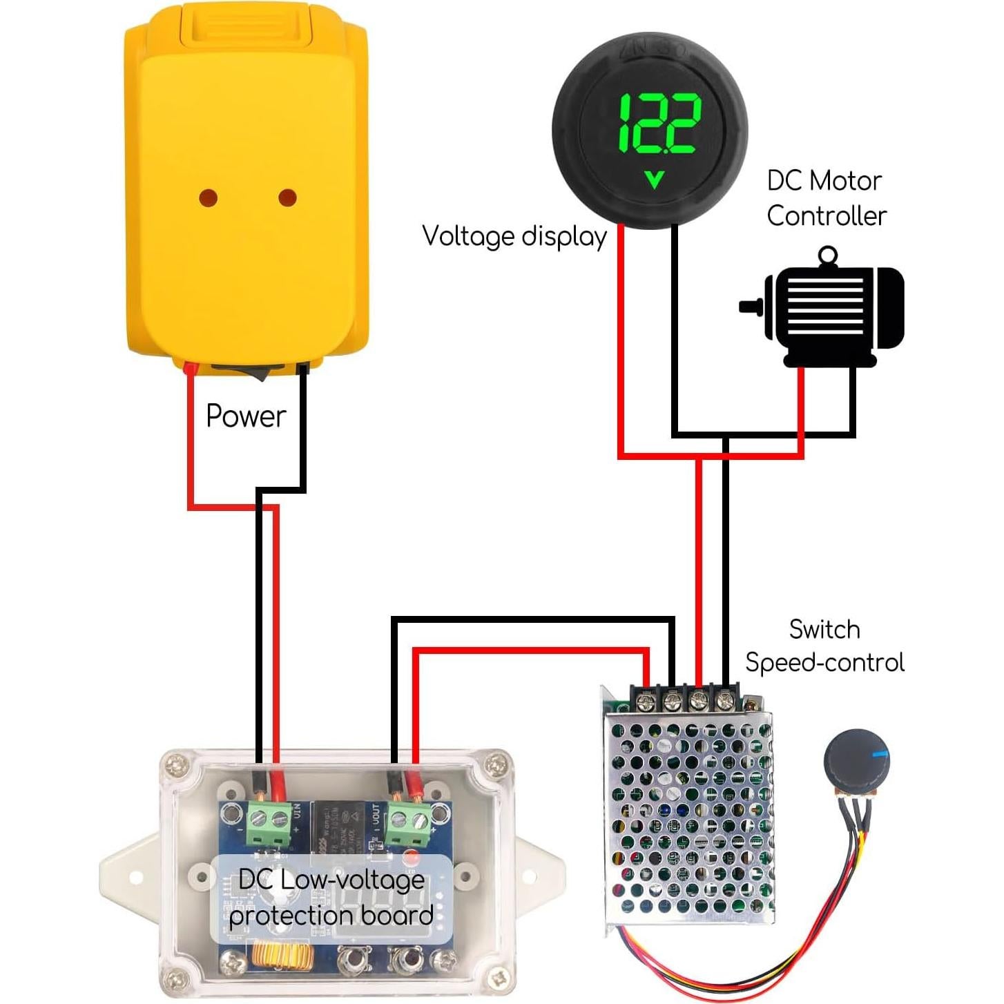 Adaptador de Batería Power Wheel DeWalt 18V 20V con Fusible