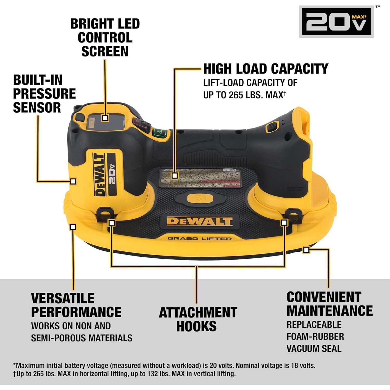 DEWALT Elevador de Succión 20V MAX DCE592B 2,14 kg