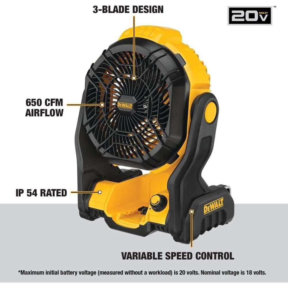 Ventilador Portátil Dewalt 20V MAX Sin Cable DCE512B