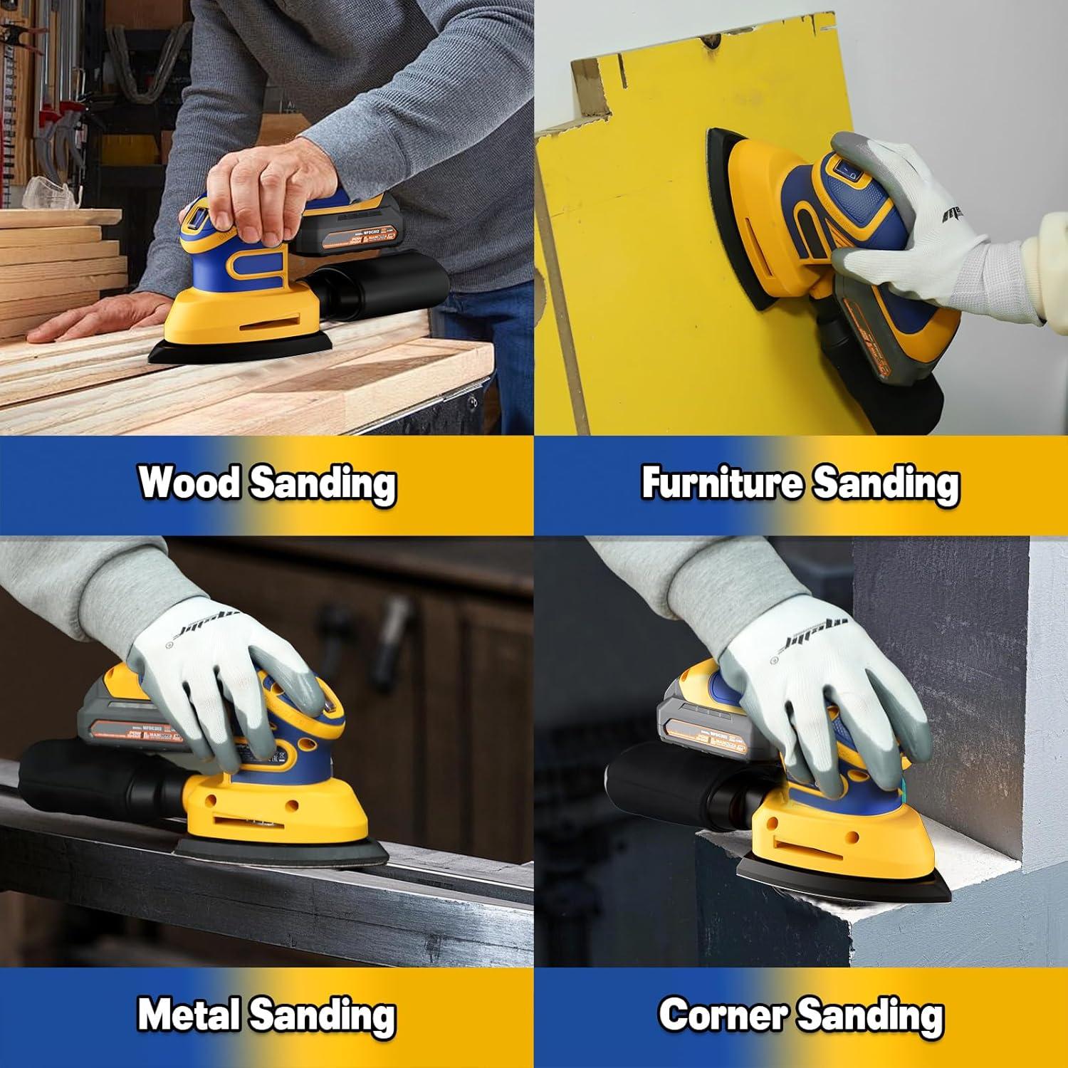 Lijadora Detallada Inalámbrica Mayoki 20V 1.9A con Accesorios