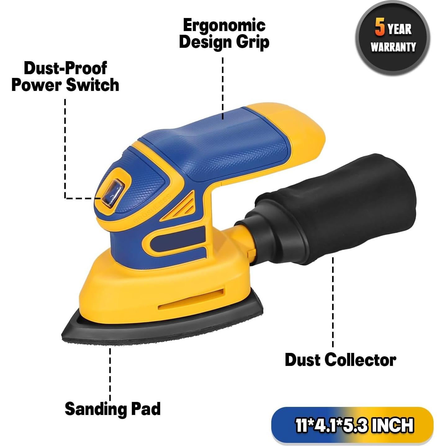 Lijadora Detallada Inalámbrica Mayoki 20V 1.9A con Accesorios