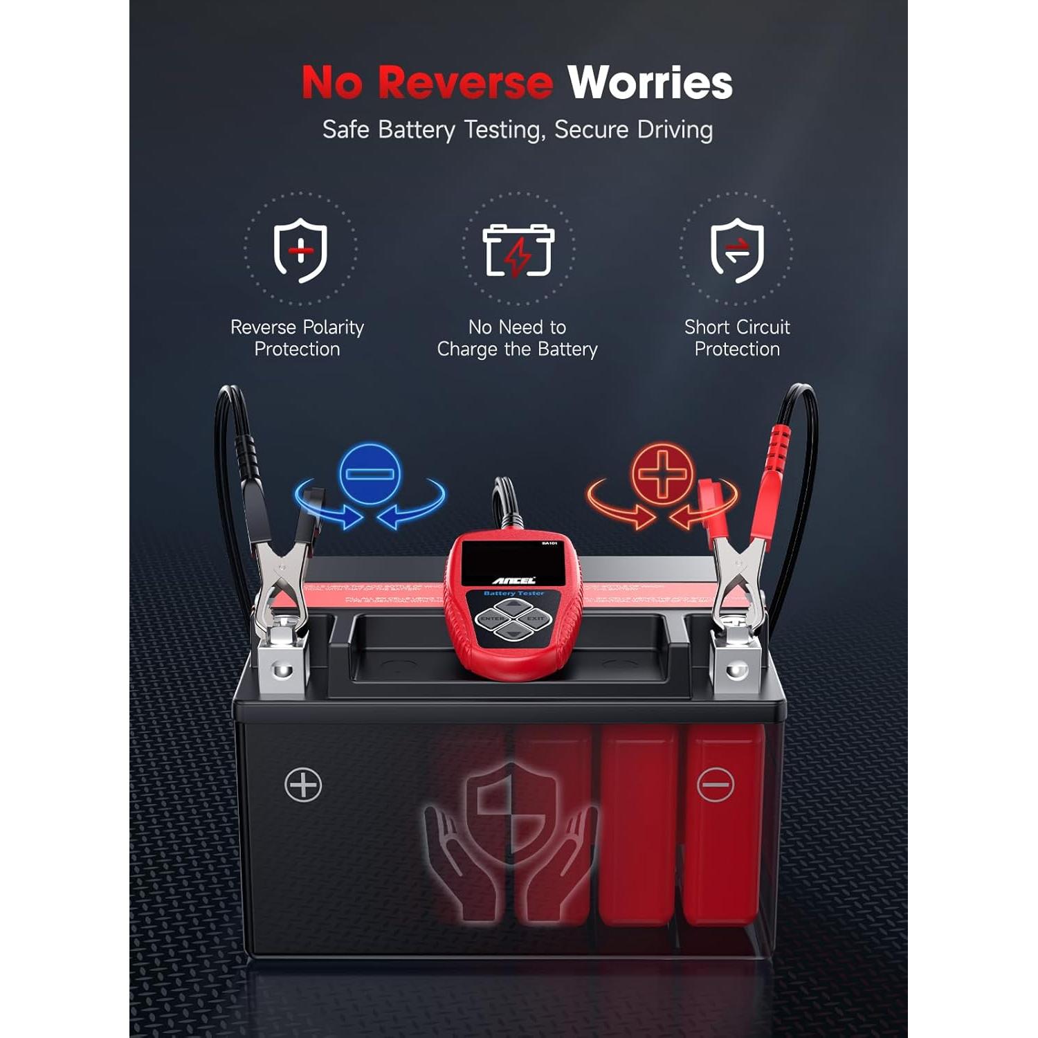 Probador de Batería ANCEL BA101 12V Carga 100-2000 CCA