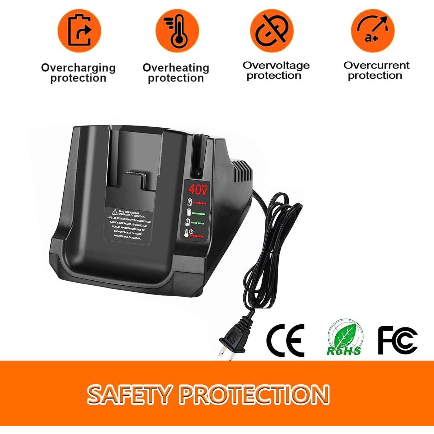 Cargador Rápido DYCAFYY LCS40 36V/40V para Black+Decker