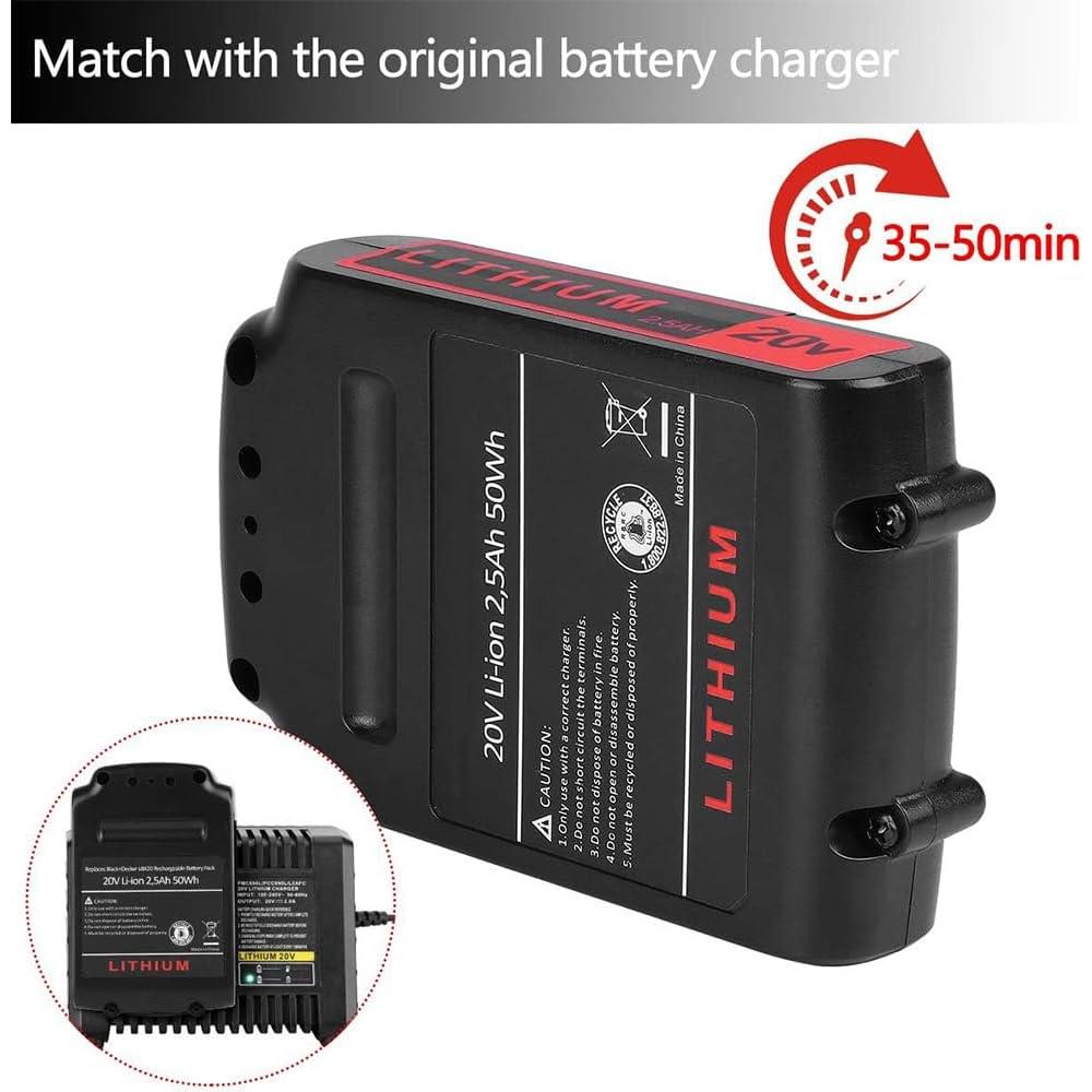 Batería de Litio 20V 2.5Ah KINGTIANLE para Black & Decker