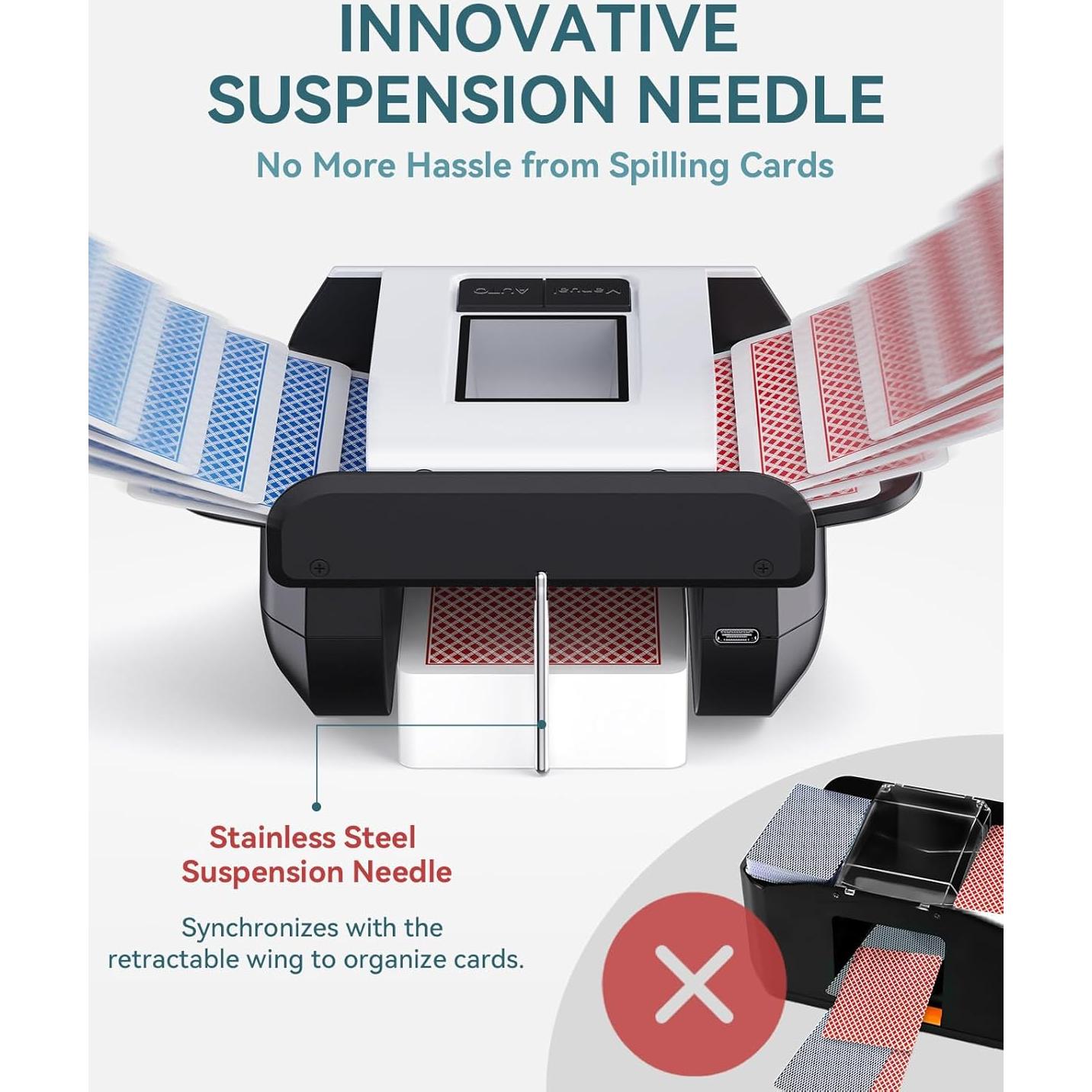 Barajador Automático KPAW X1 Recargable Bajo Ruido para 1-2 Barajas