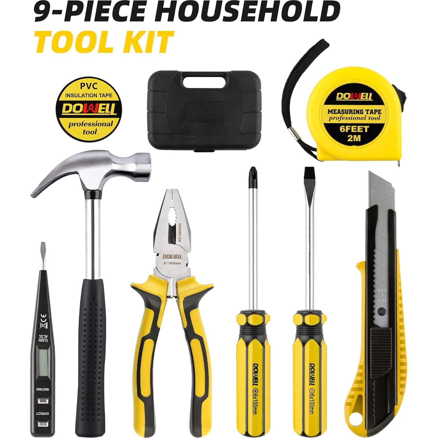 Juego de herramientas DOWELL 9 piezas para el hogar