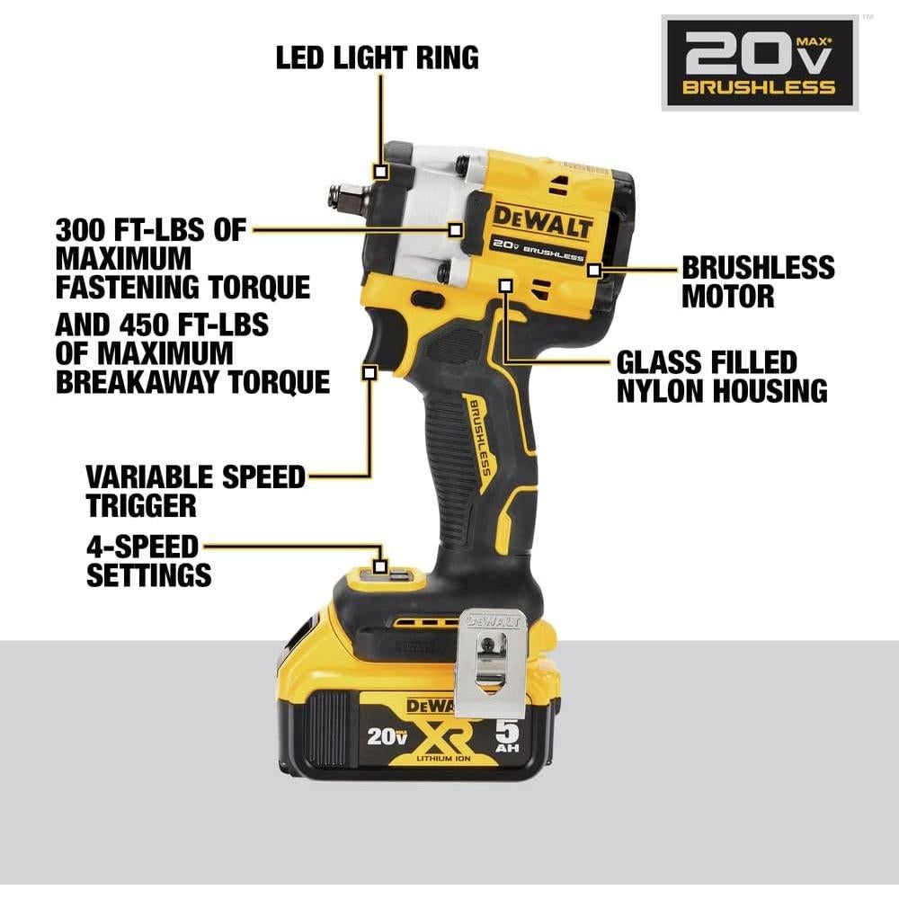 Llave de Impacto DEWALT DCF923P2 20V 3/8" Inalámbrica